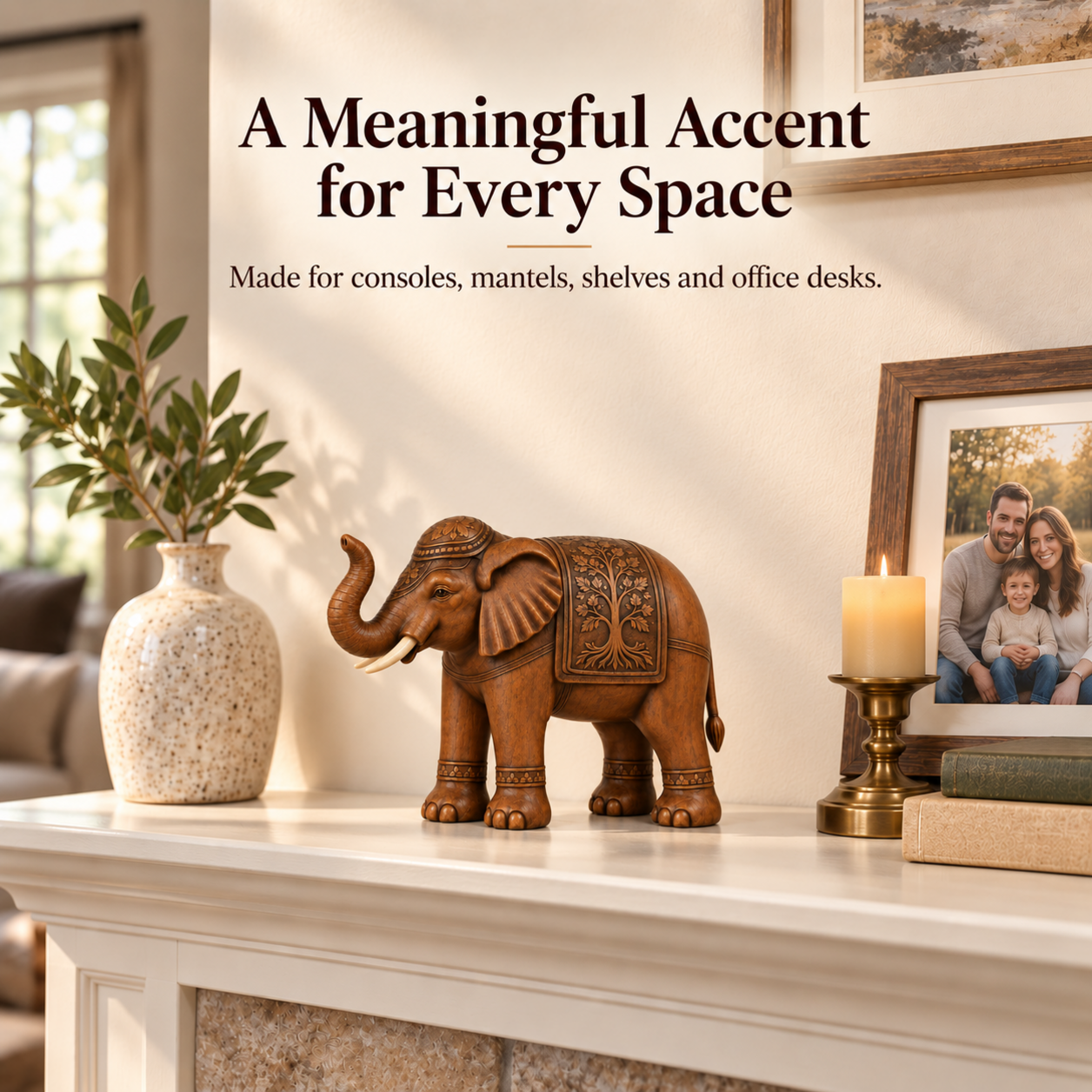 Raised Trunk Tree of Life Elephant Figurine