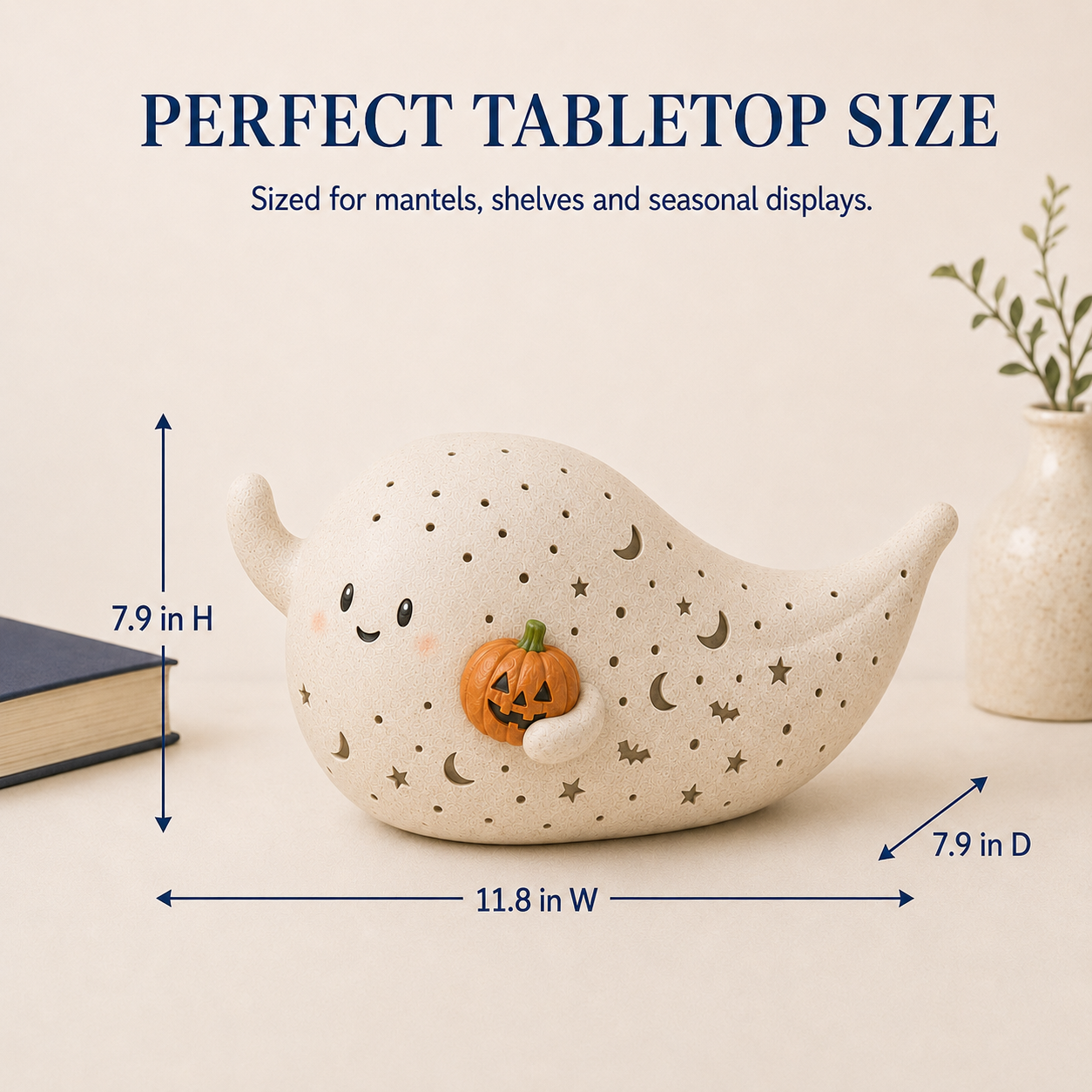 Lighted Pumpkin Ghost Decor