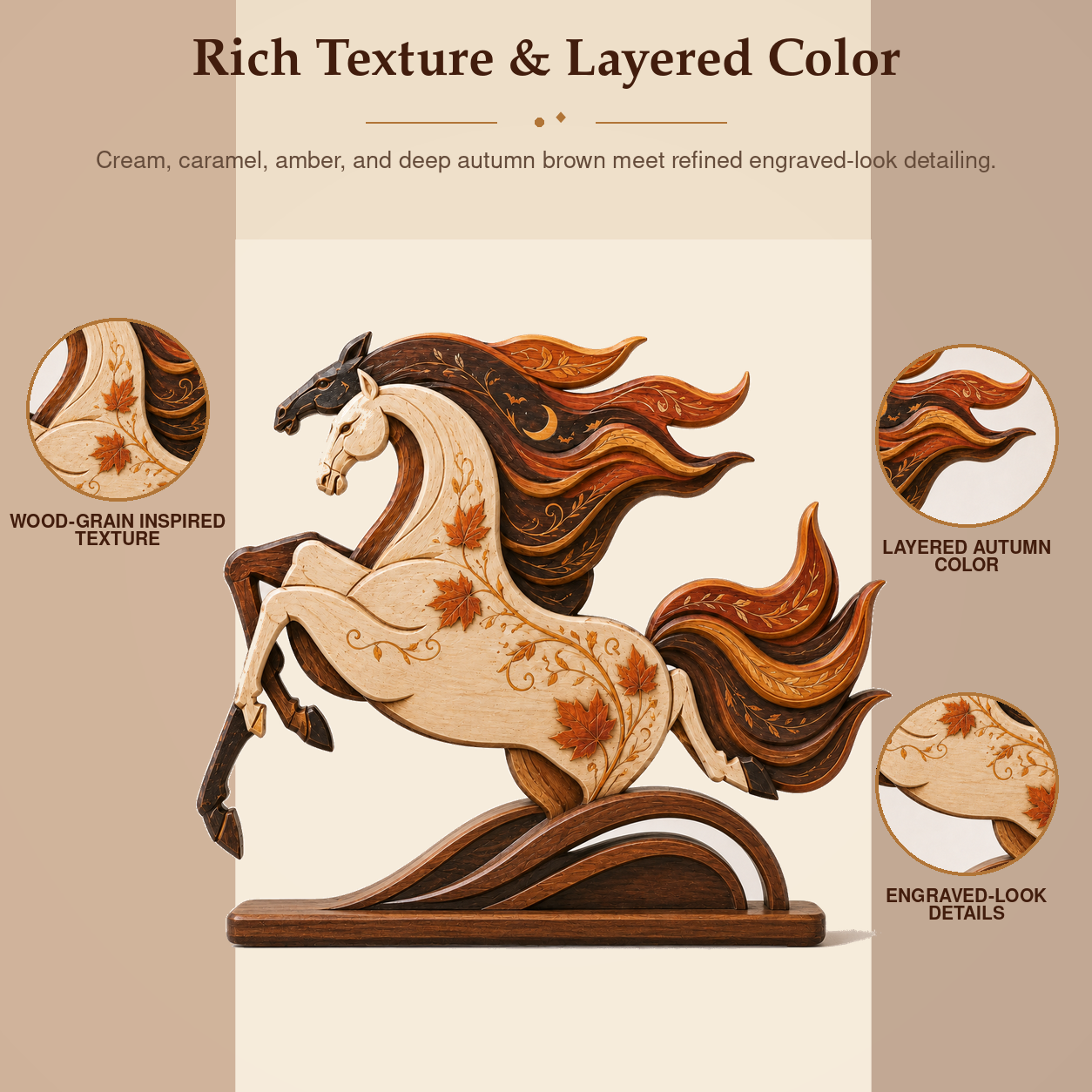 Autumn Moon Gallop Horse Figurine