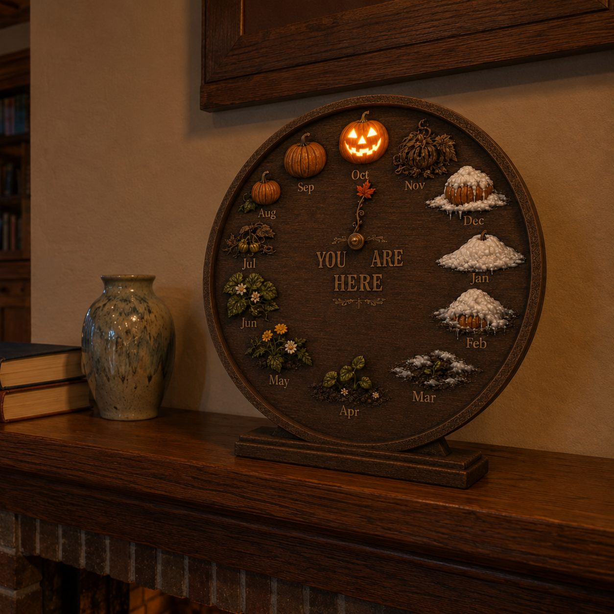 Lighted Pumpkin Seasonal Calendar Decor