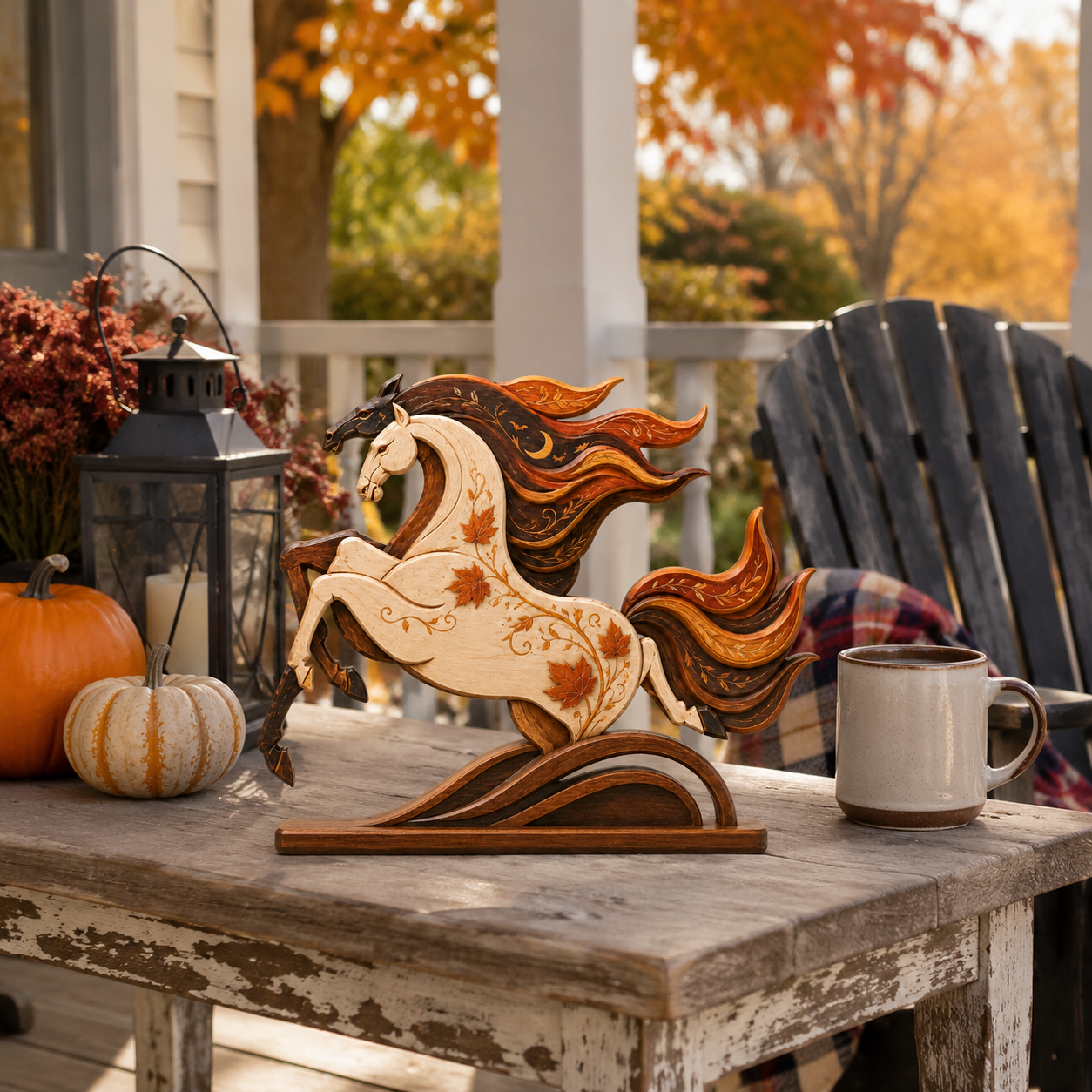 Autumn Moon Gallop Horse Figurine