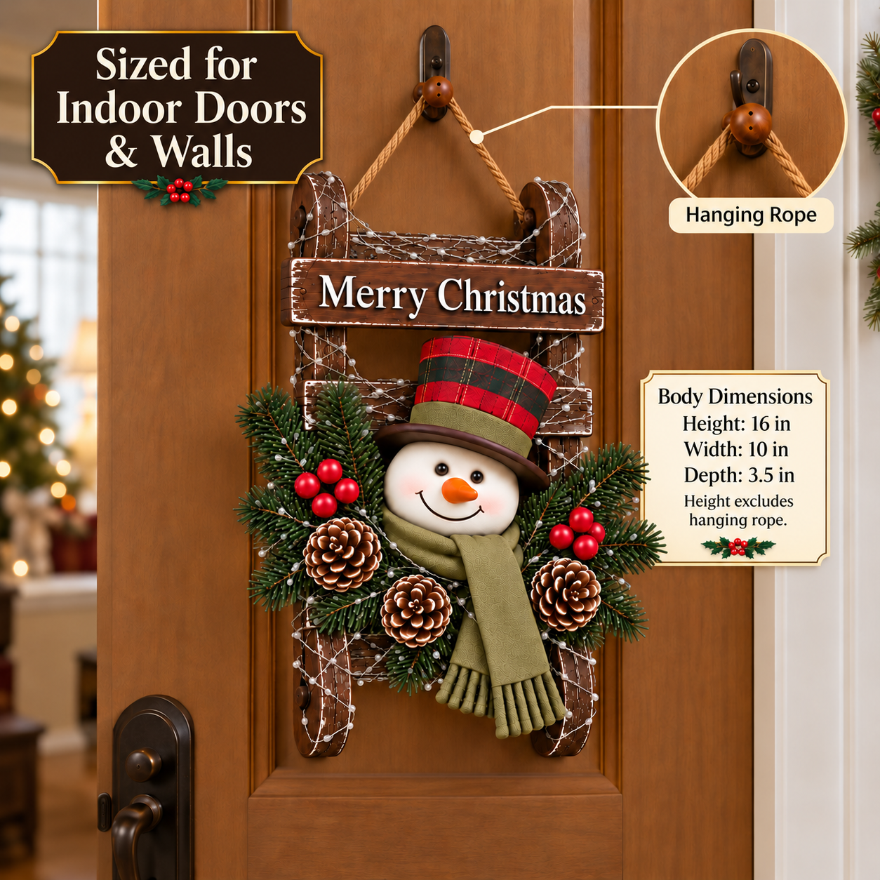 Vintage Glow Snowman Sleigh