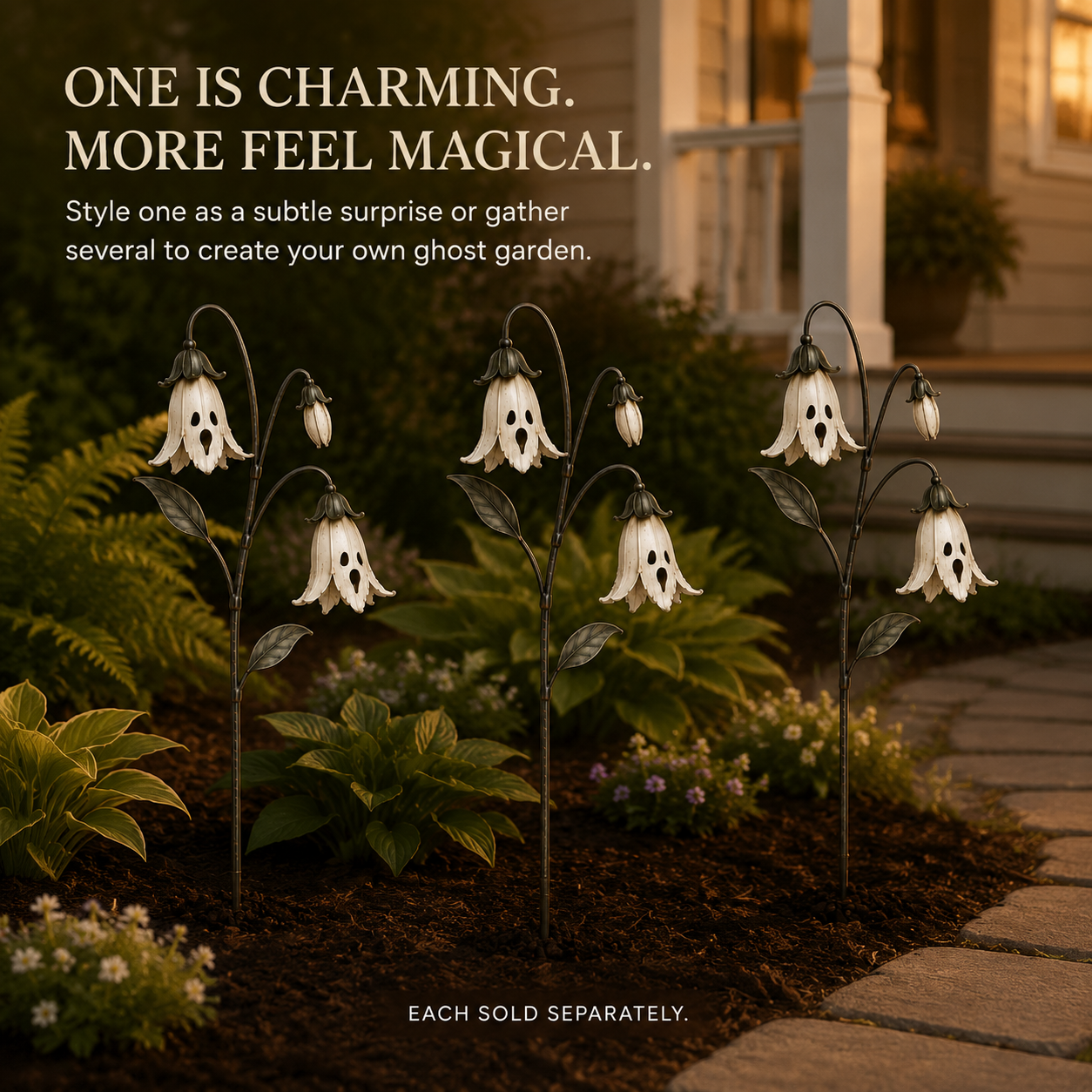 Ghost Bellflower Metal Garden Stake
