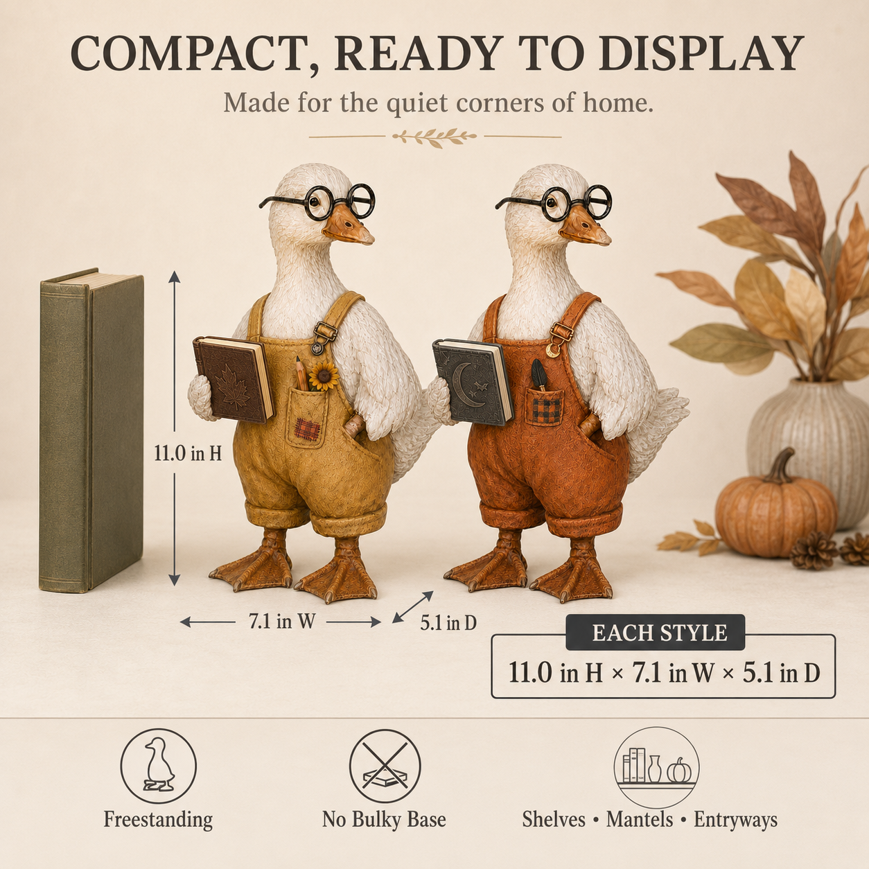 Lighted Reading Goose Decor