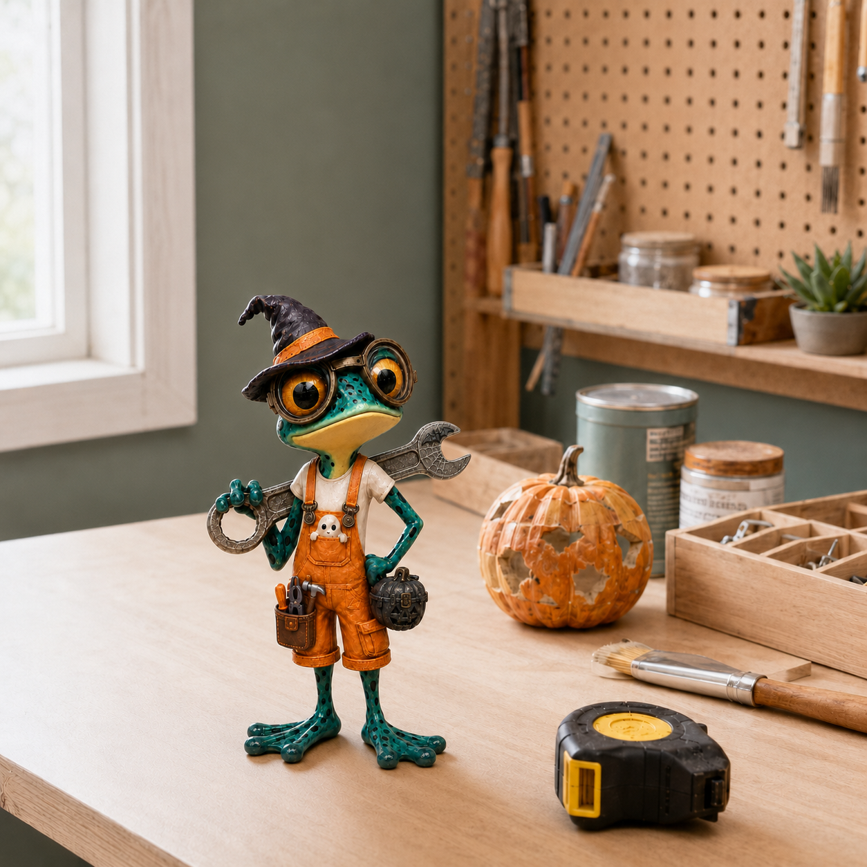 Halloween Fix-It Frog Resin Figurine