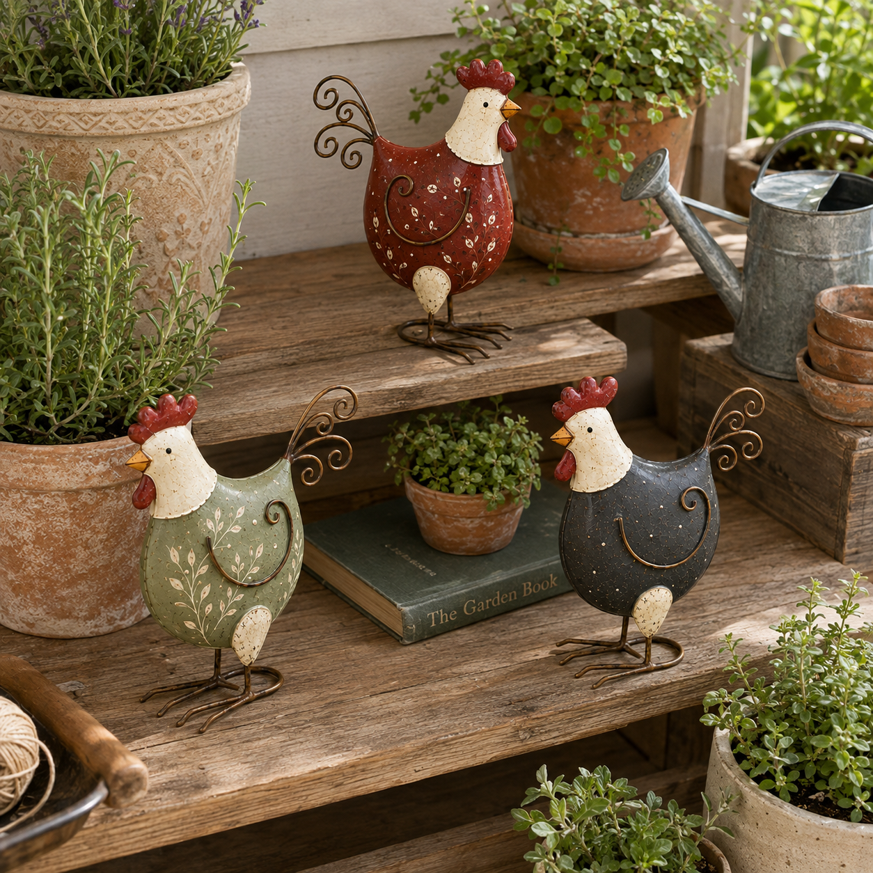 Vintage Farmhouse Garden Hen Figurine
