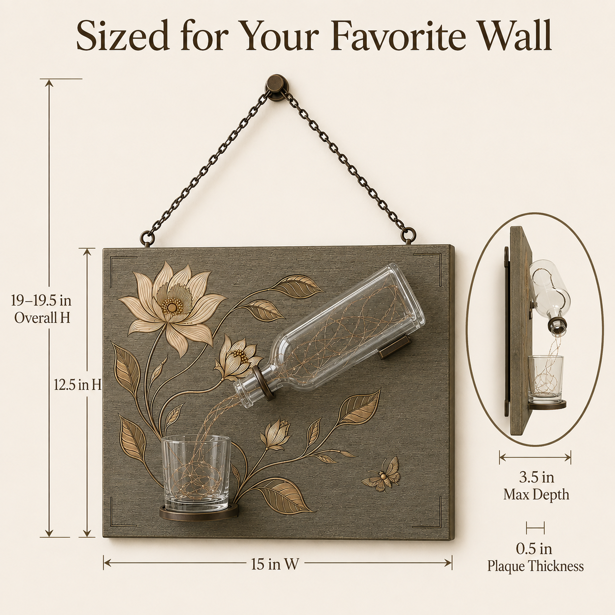 Botanical Pour Lighted Wall Decor