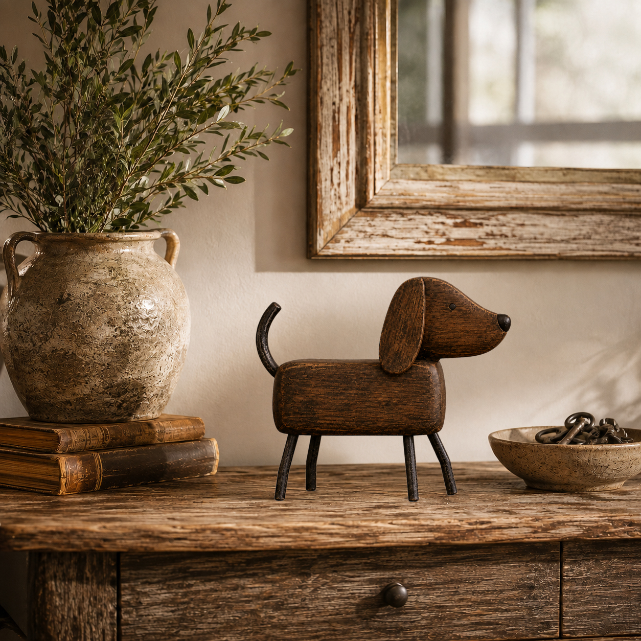 Vintage Primitive Dog Figurine