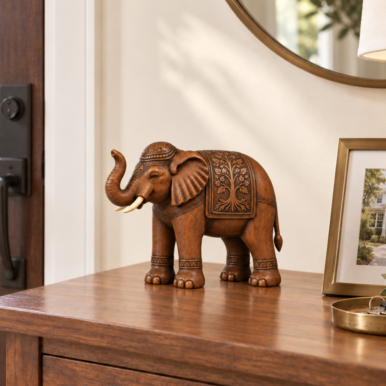 Raised Trunk Tree of Life Elephant Figurine
