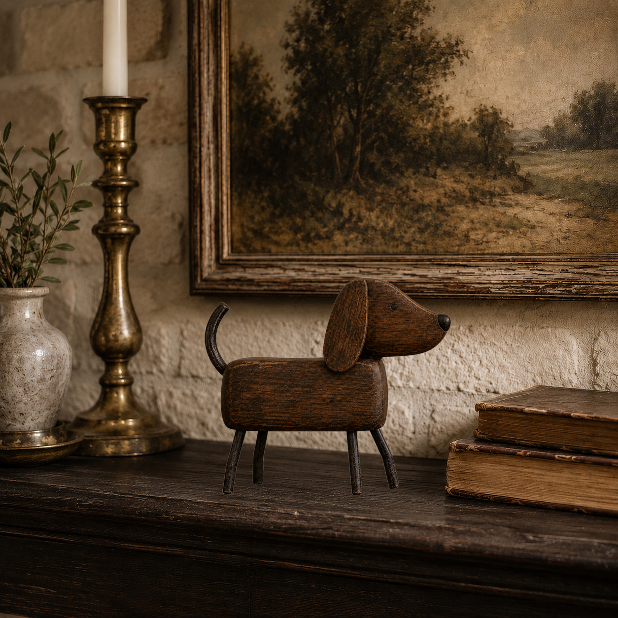 Vintage Primitive Dog Figurine