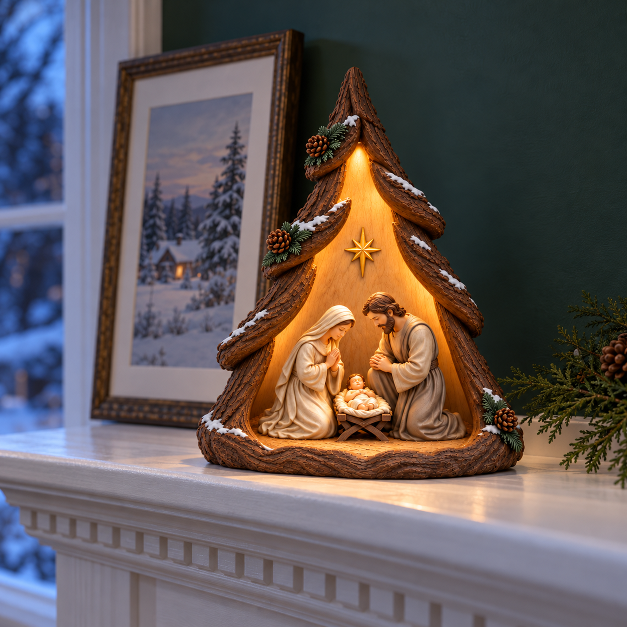 Holy Family Lighted Tree