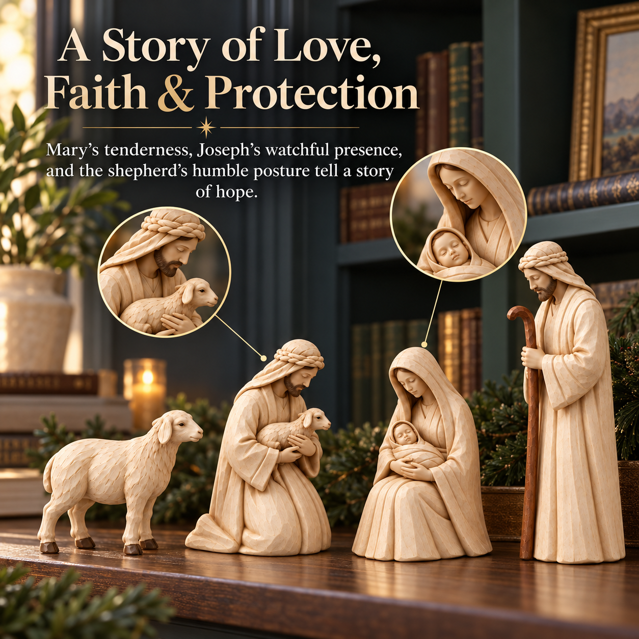 The Shepherd’s Visit Nativity Figurine Set