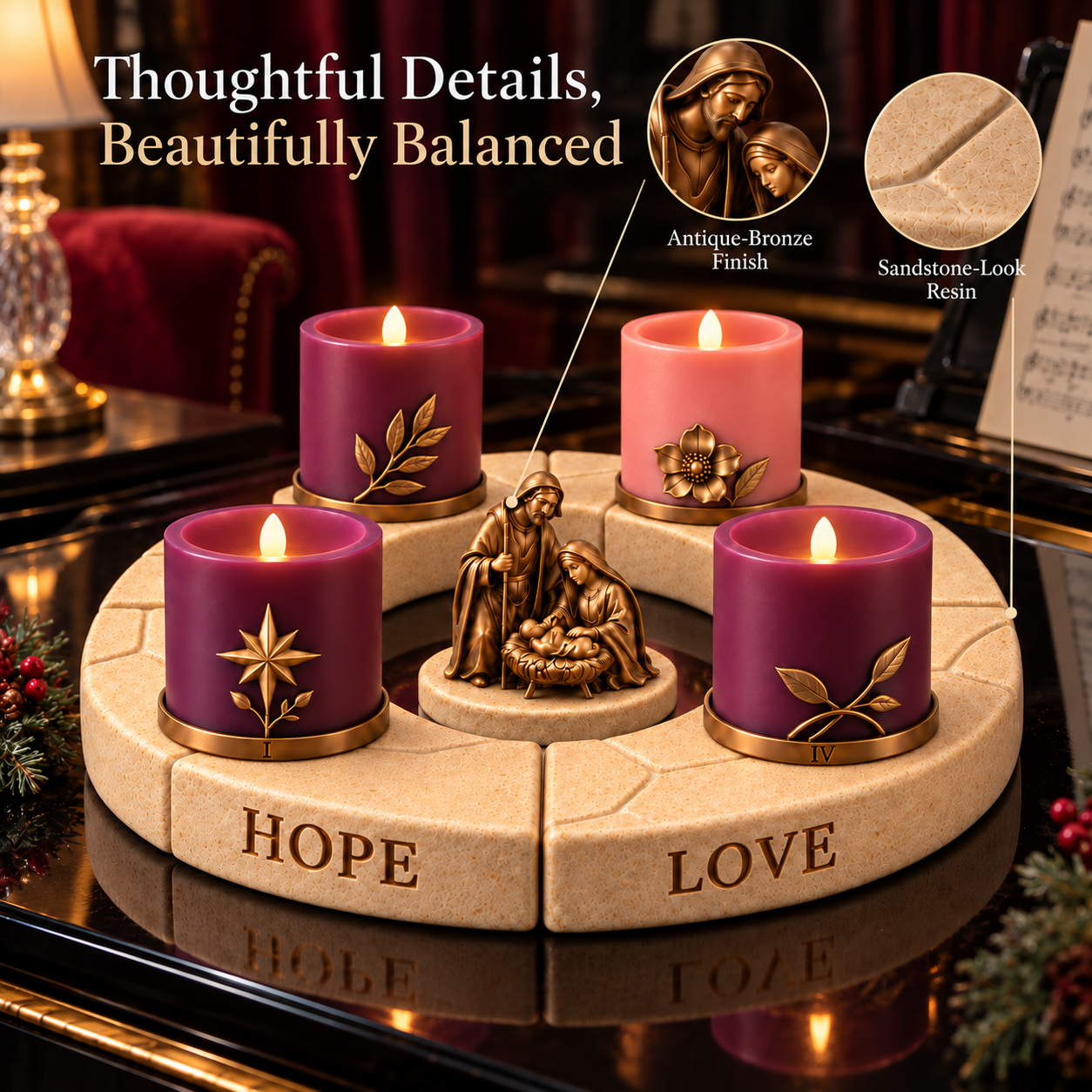 Journey to Bethlehem LED Advent Centerpiece set