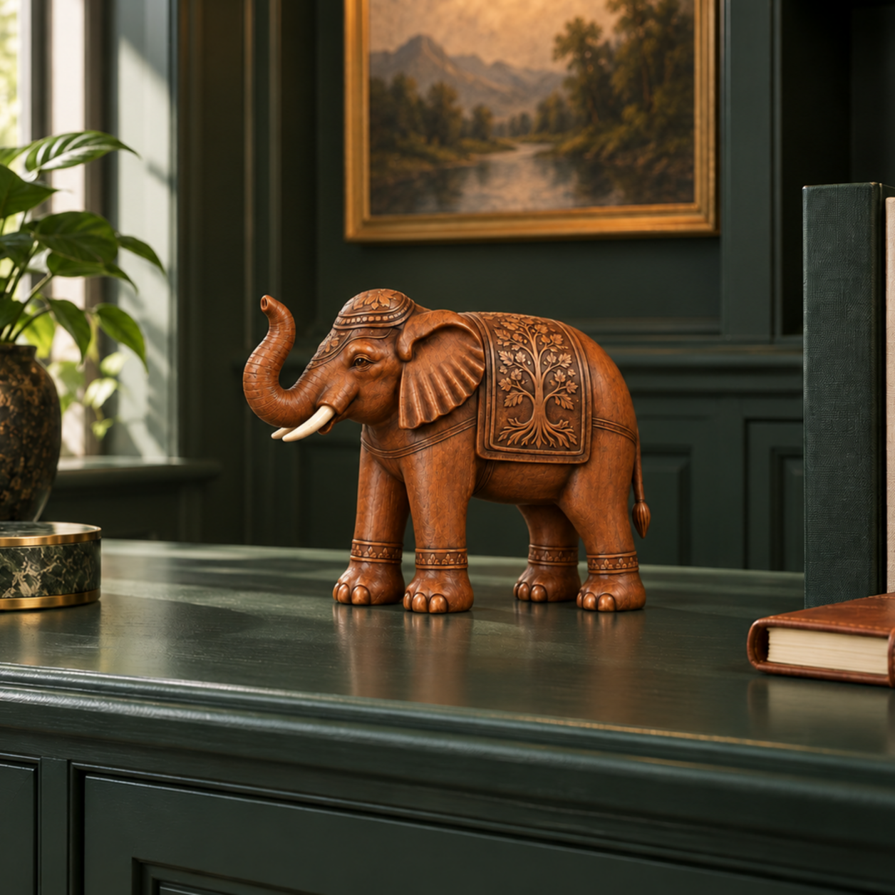 Raised Trunk Tree of Life Elephant Figurine