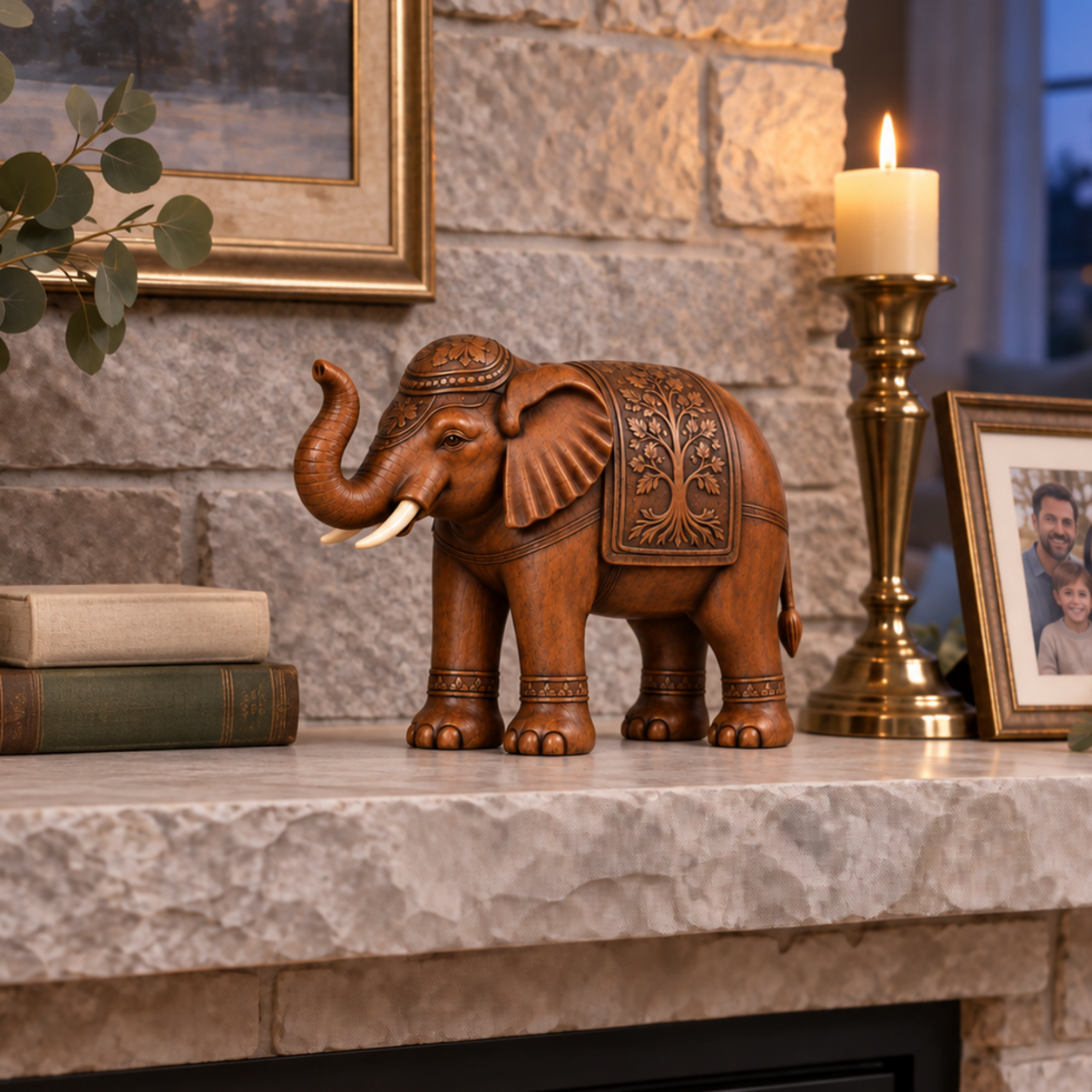 Raised Trunk Tree of Life Elephant Figurine