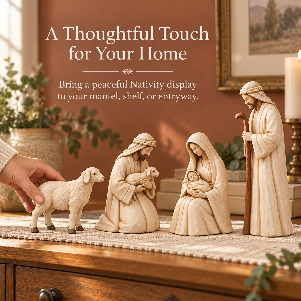 The Shepherd’s Visit Nativity Figurine Set