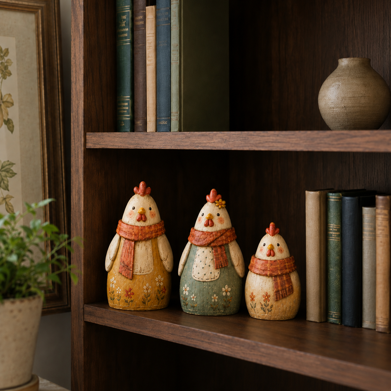 3-Piece Harvest Hen Figurine Set