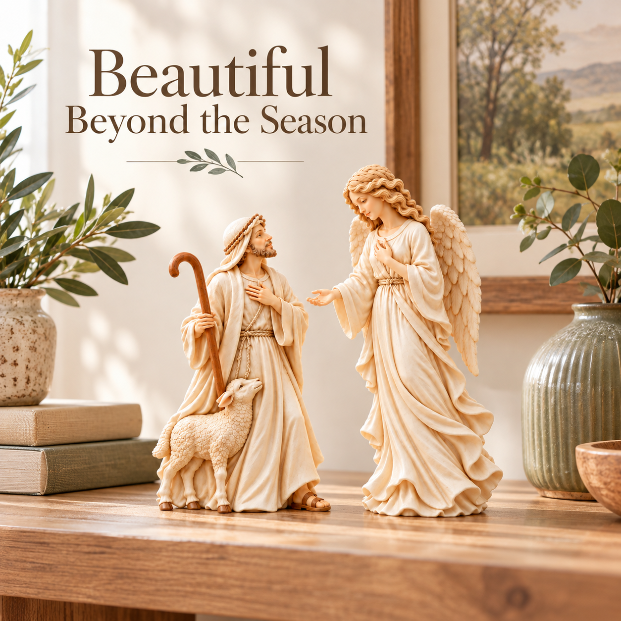 Good News Shepherd & Angel Figurine Set