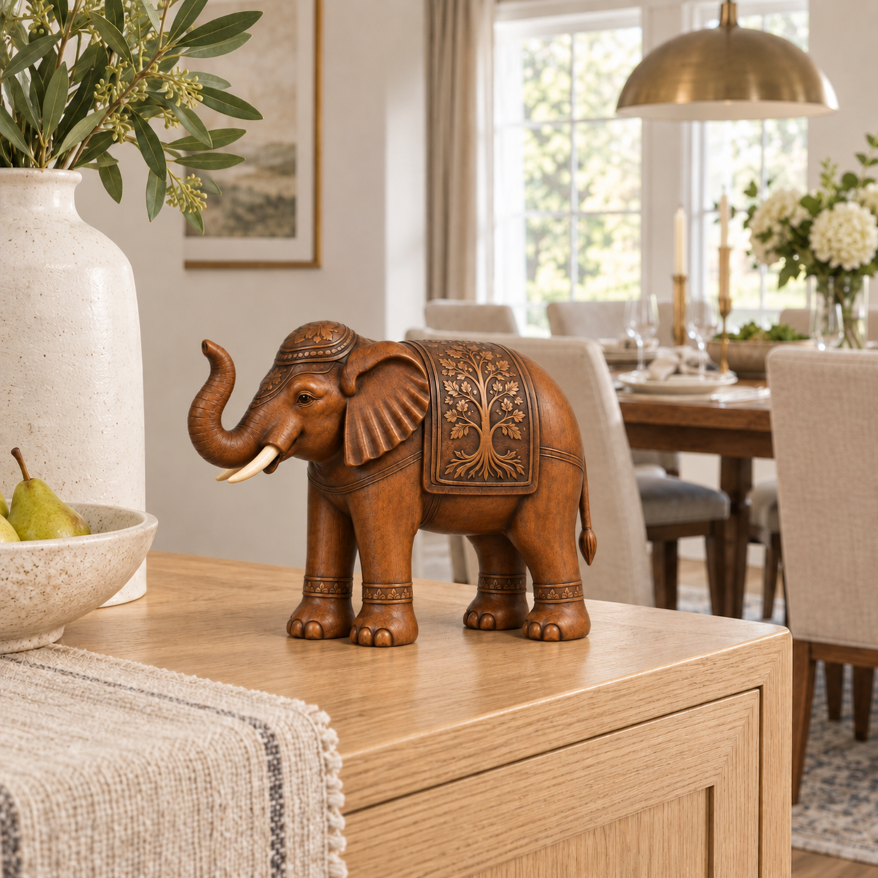 Raised Trunk Tree of Life Elephant Figurine
