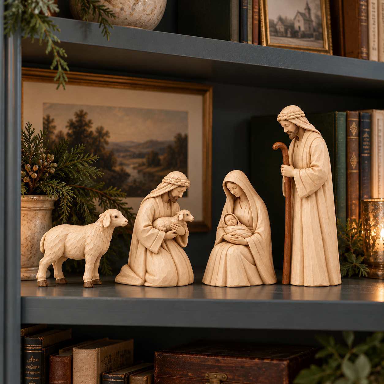 The Shepherd’s Visit Nativity Figurine Set