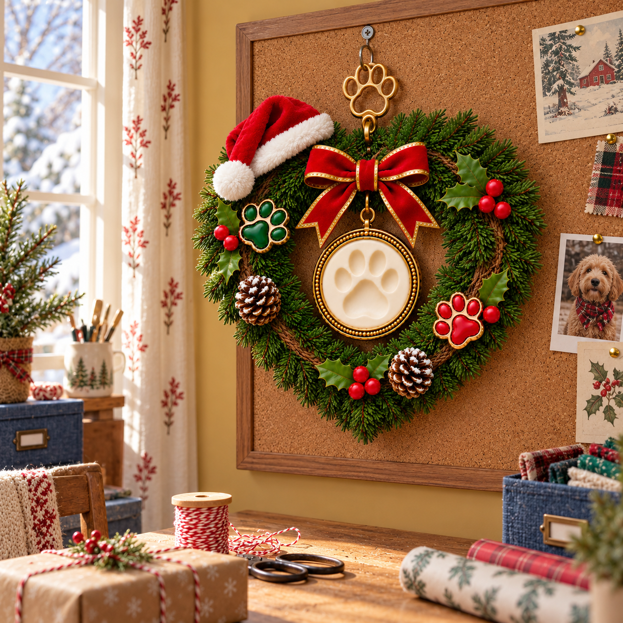  Forever Loved Lighted Pet Memorial Christmas Wreath with Remote    
