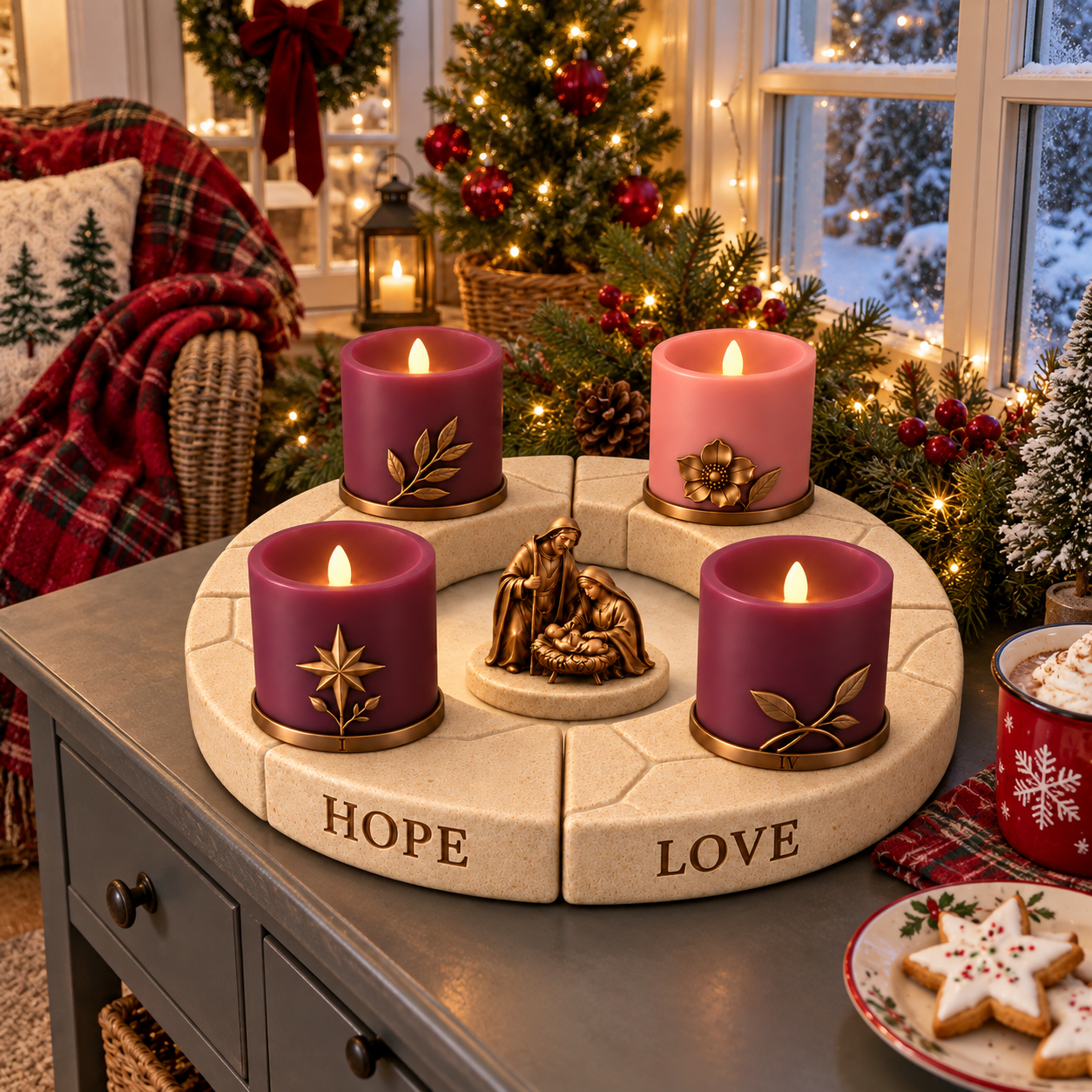 Journey to Bethlehem LED Advent Centerpiece set