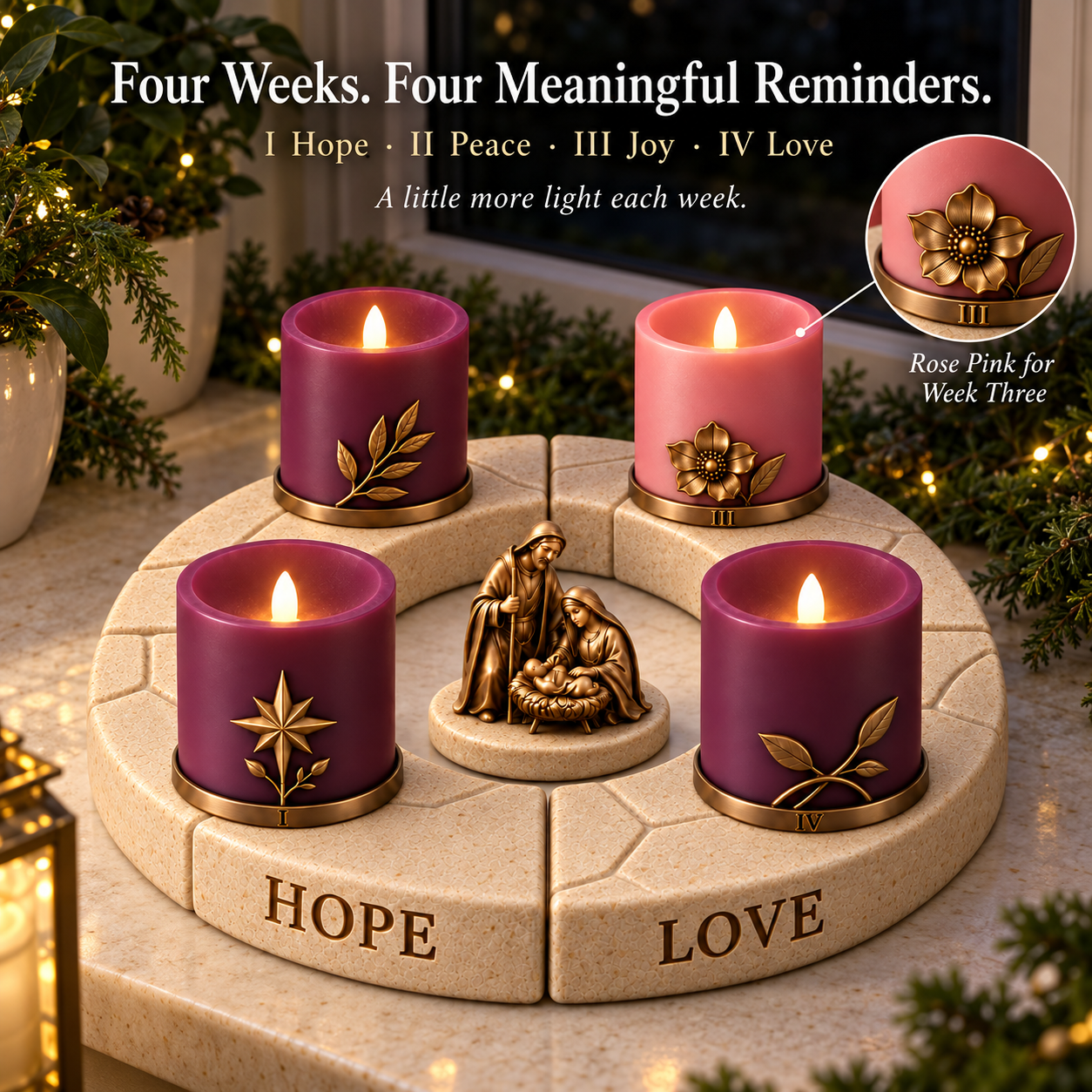 Journey to Bethlehem LED Advent Centerpiece set