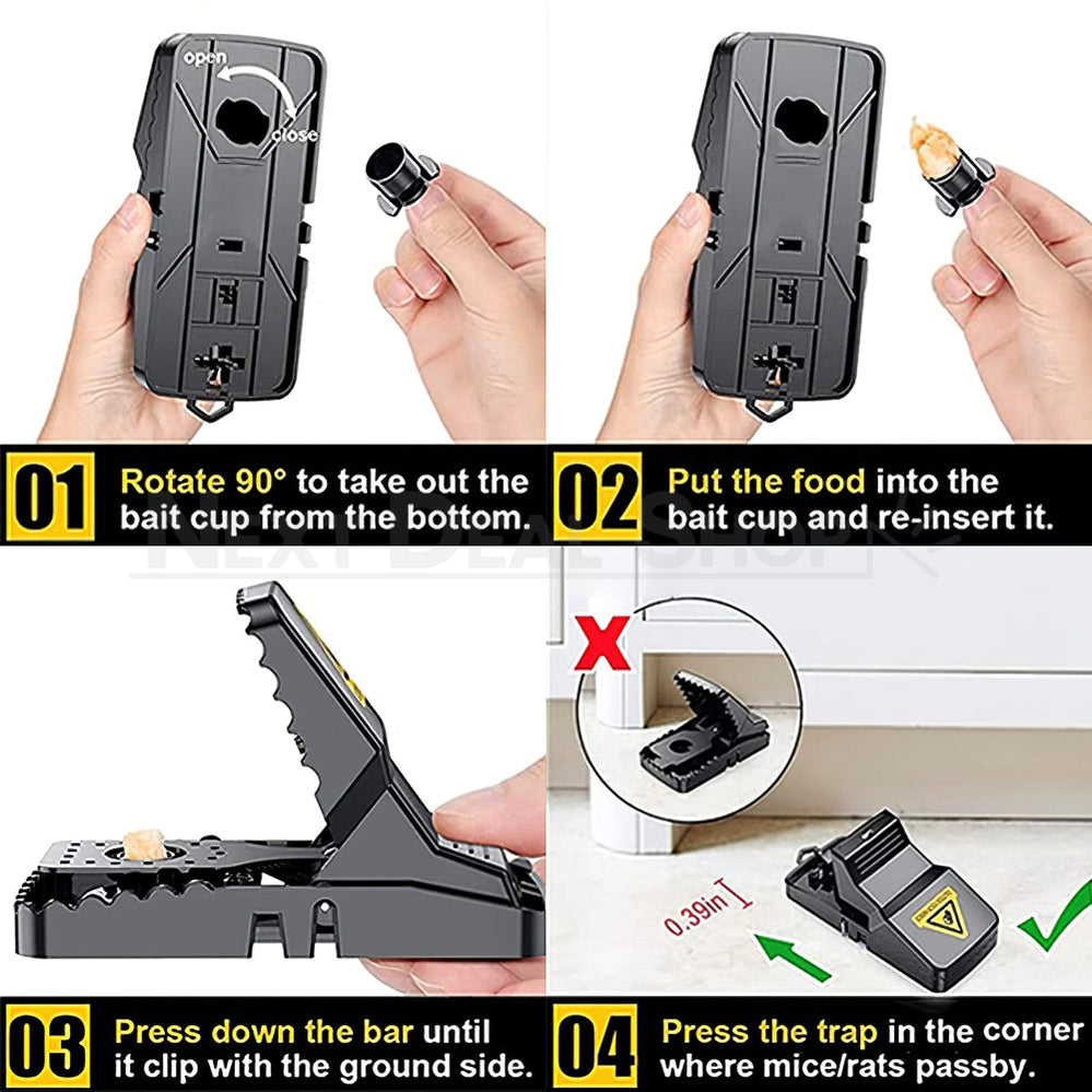 4 Pack - Reusable Snap Mouse Trap