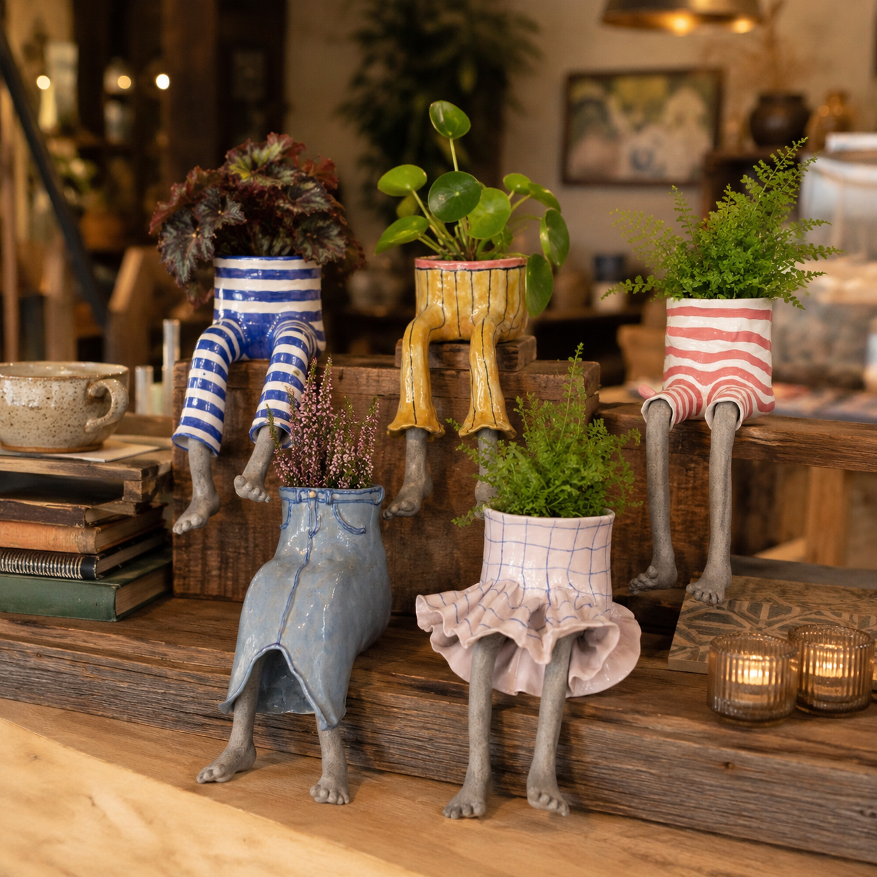 Resin Craft, Creative Lower Body Planter Figurine