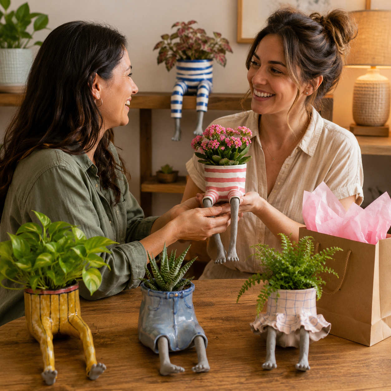 Resin Craft, Creative Lower Body Planter Figurine