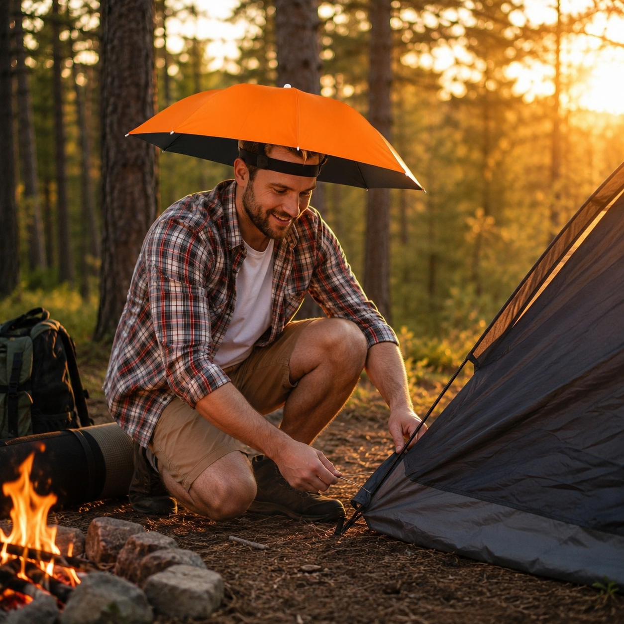 Outdoor Sun And Rain Umbrella Hat, Headwear Design