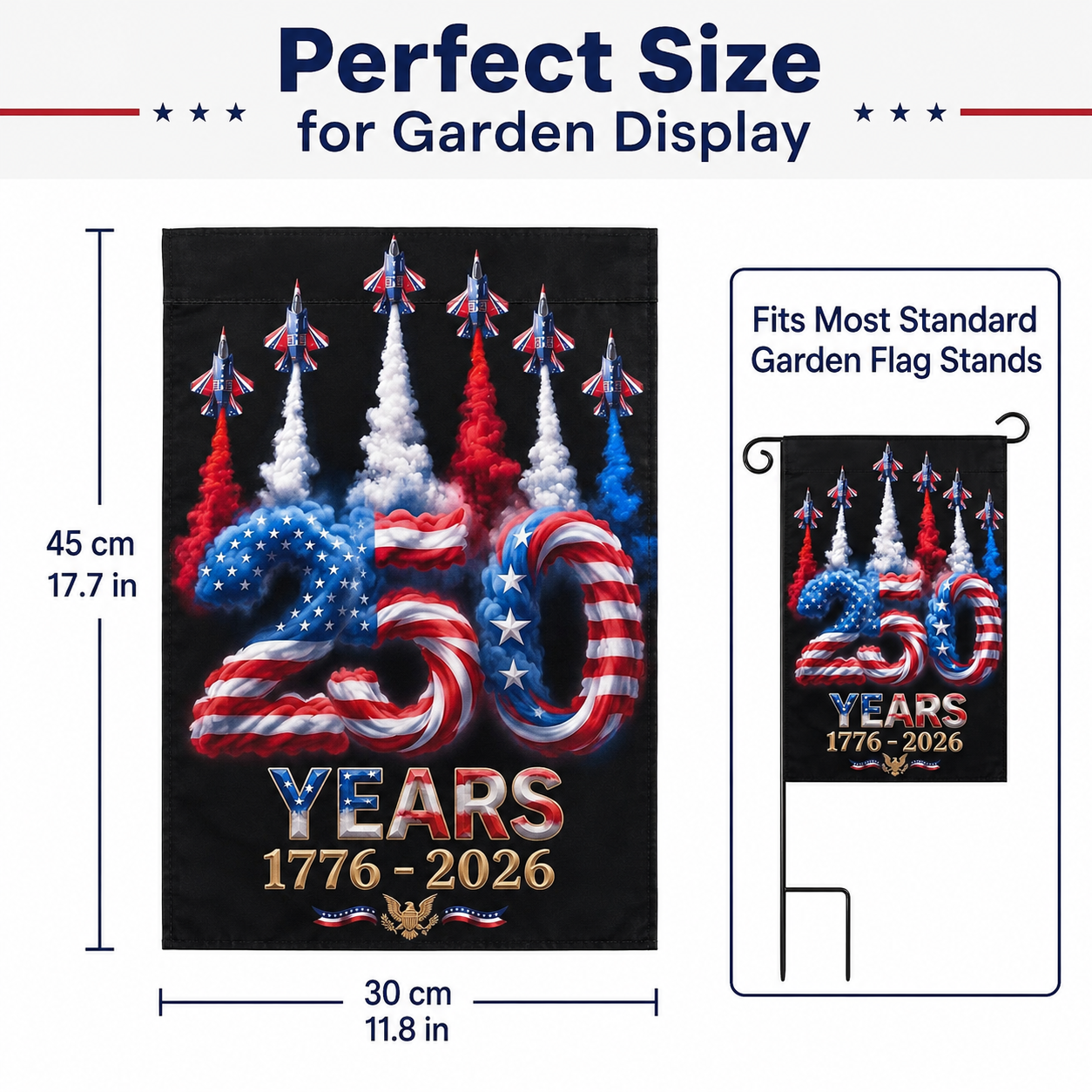 American Decor Patriotic Garden Flags for Independence Day – Party Decorations and Commemorative 250th Anniversary Supplies (1776–2026)