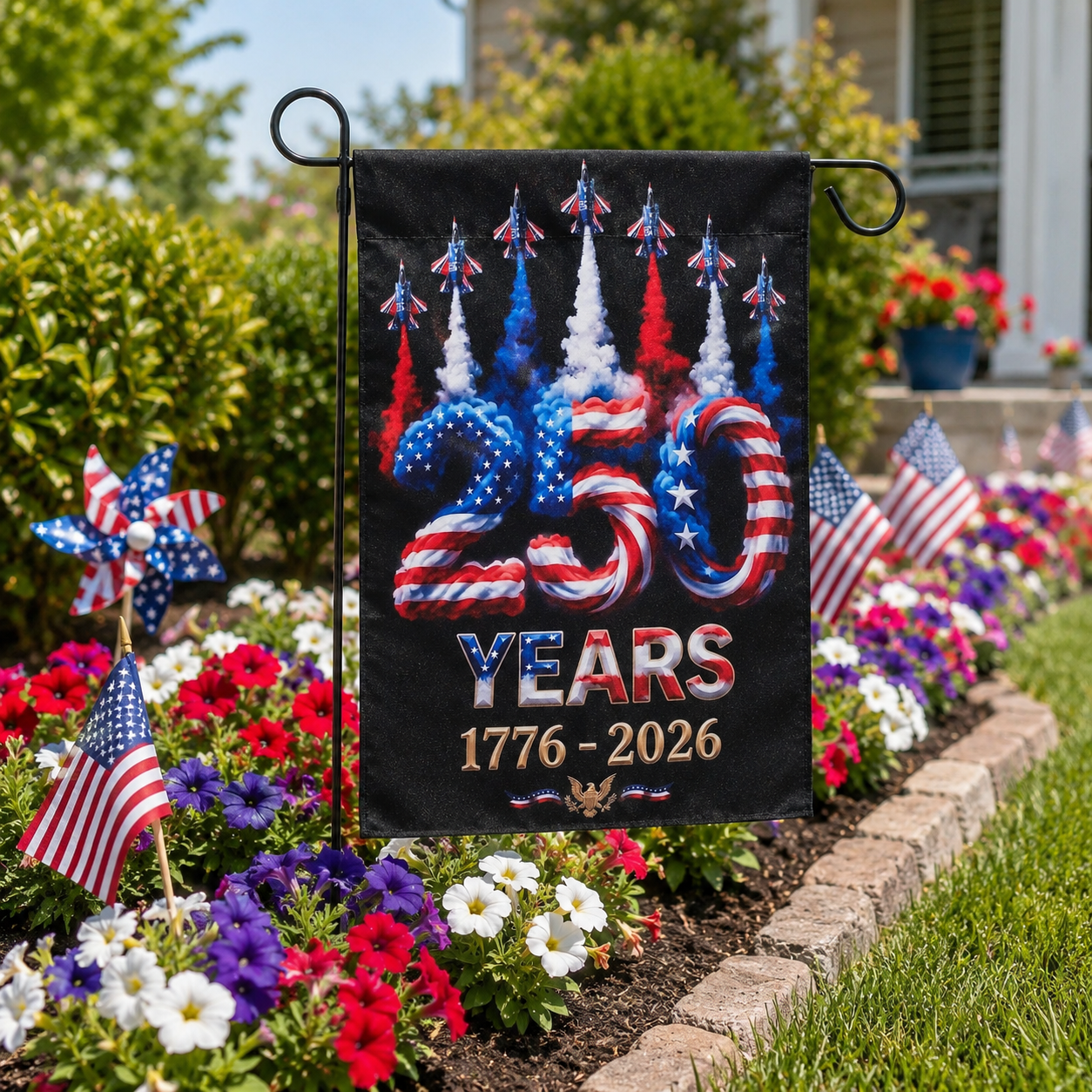 American Decor Patriotic Garden Flags for Independence Day – Party Decorations and Commemorative 250th Anniversary Supplies (1776–2026)