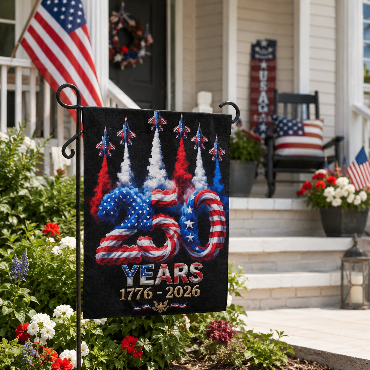 American Decor Patriotic Garden Flags for Independence Day – Party Decorations and Commemorative 250th Anniversary Supplies (1776–2026)