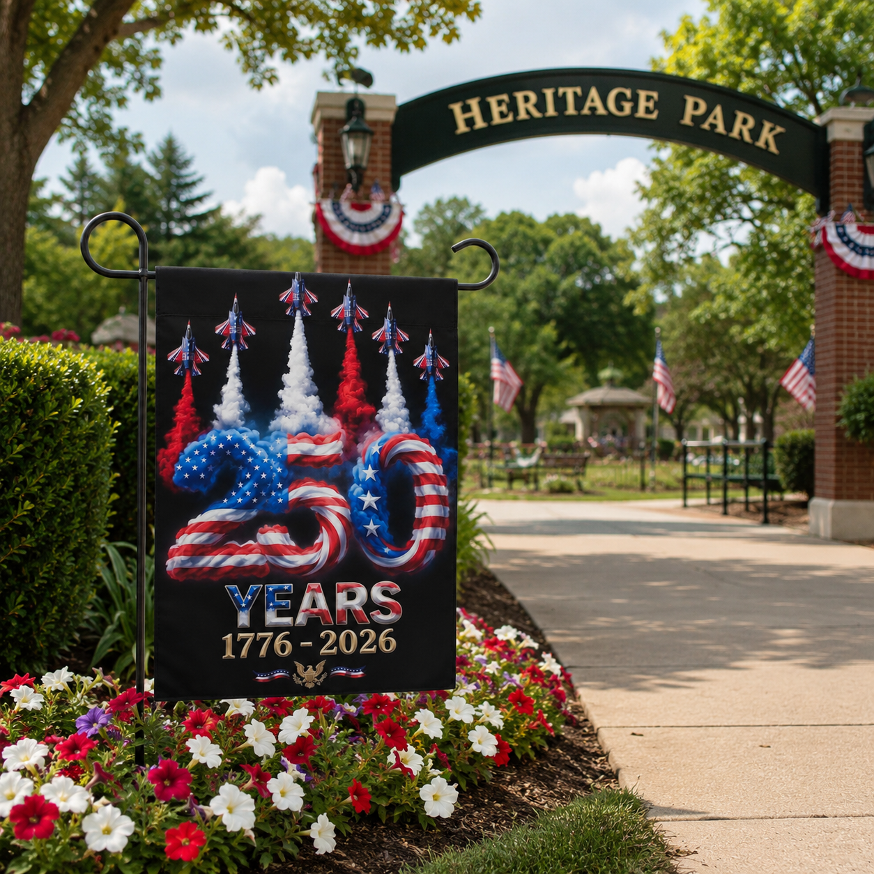 American Decor Patriotic Garden Flags for Independence Day – Party Decorations and Commemorative 250th Anniversary Supplies (1776–2026)