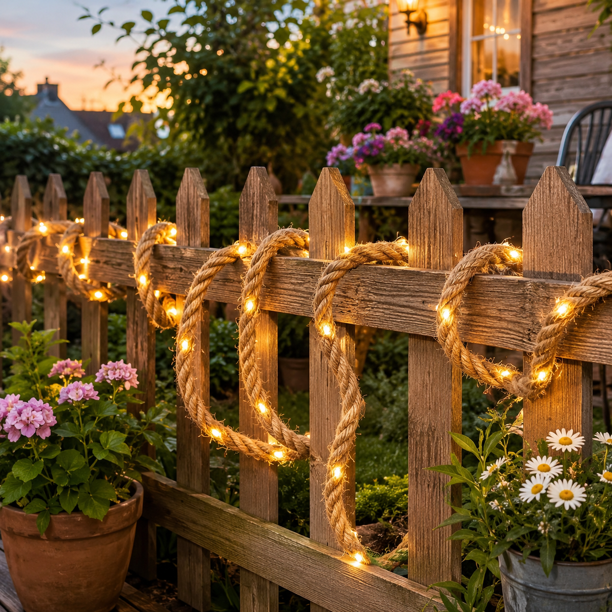 Natural Brown Rope LED String Lights, Warm-Toned LED Rope Lights (USB Powered)