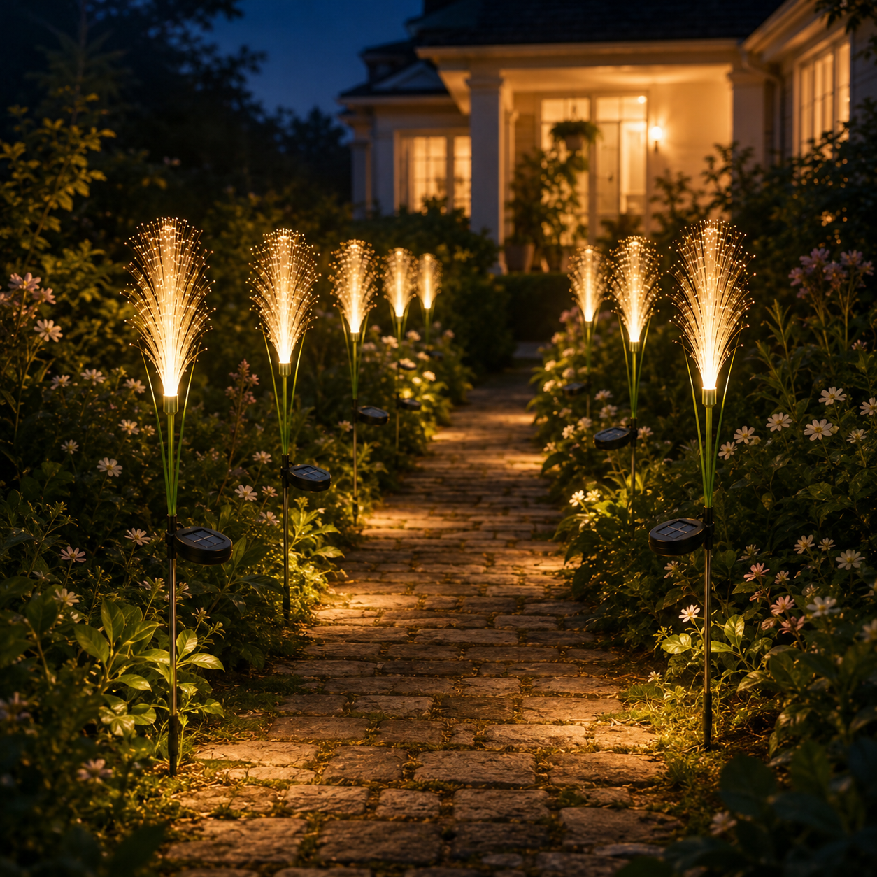 Solar Simulated Reed Lamp – Enchanting Fiber Optic Garden Light, Outdoor Waterproof