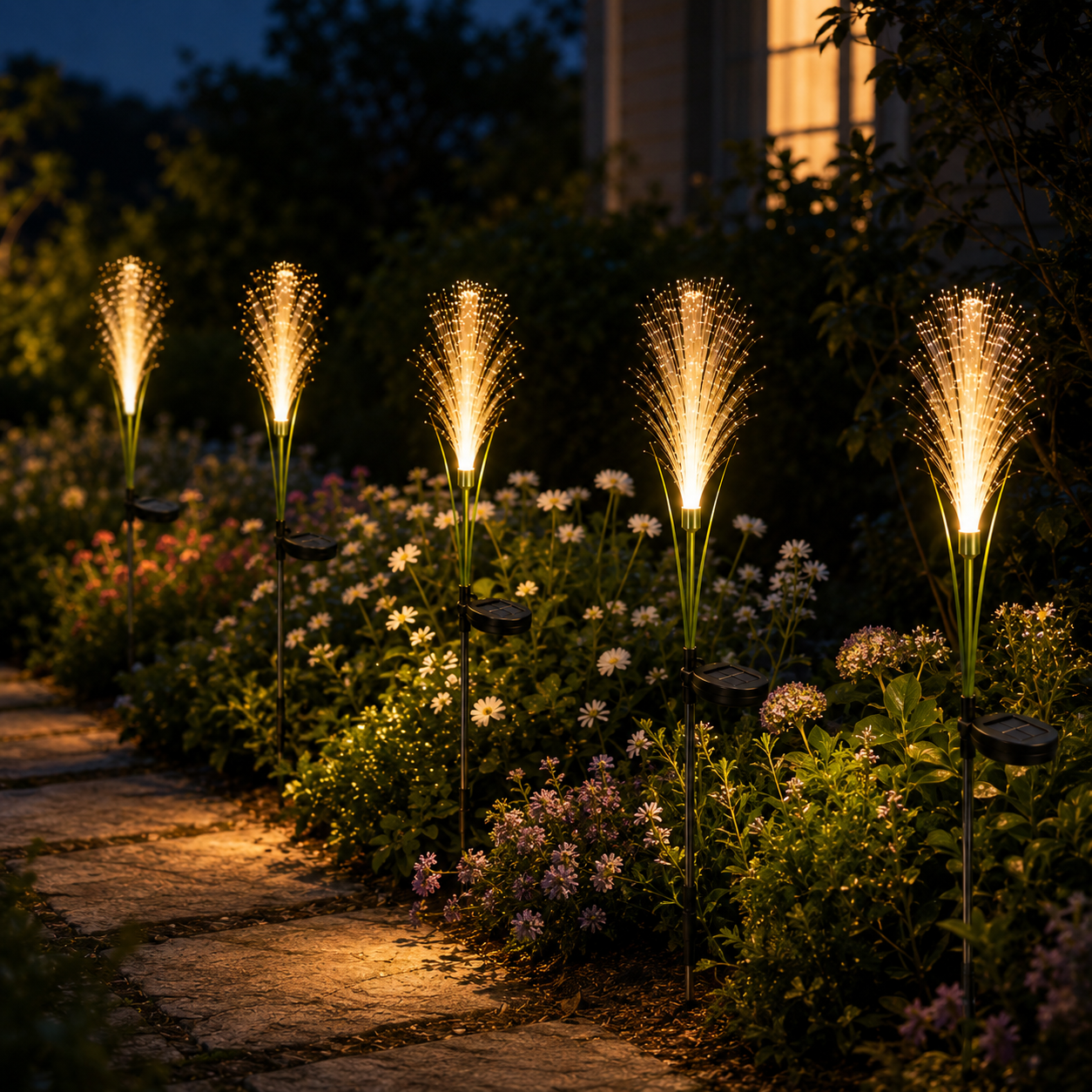 Solar Simulated Reed Lamp – Enchanting Fiber Optic Garden Light, Outdoor Waterproof