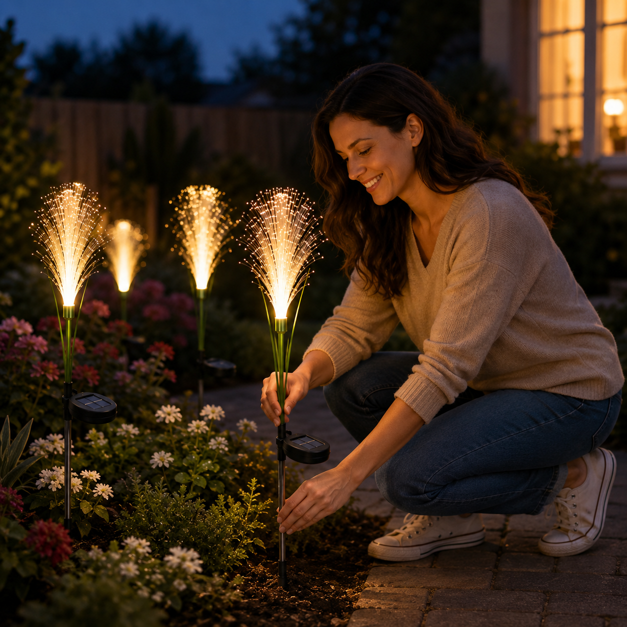 Solar Simulated Reed Lamp – Enchanting Fiber Optic Garden Light, Outdoor Waterproof