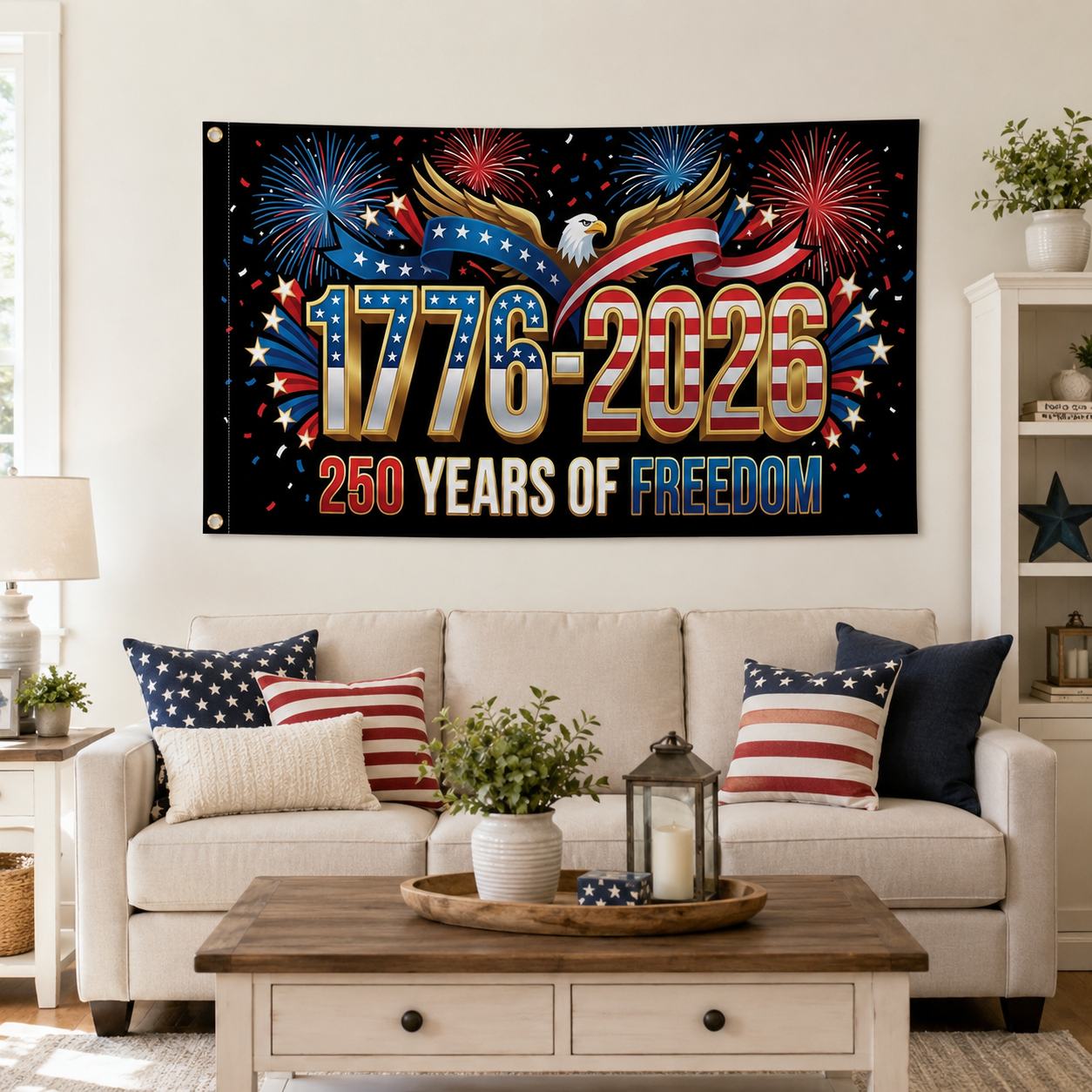 250 Anniversary Flag 1776-2026 USA Outdoor Anniversary Banner Decorations