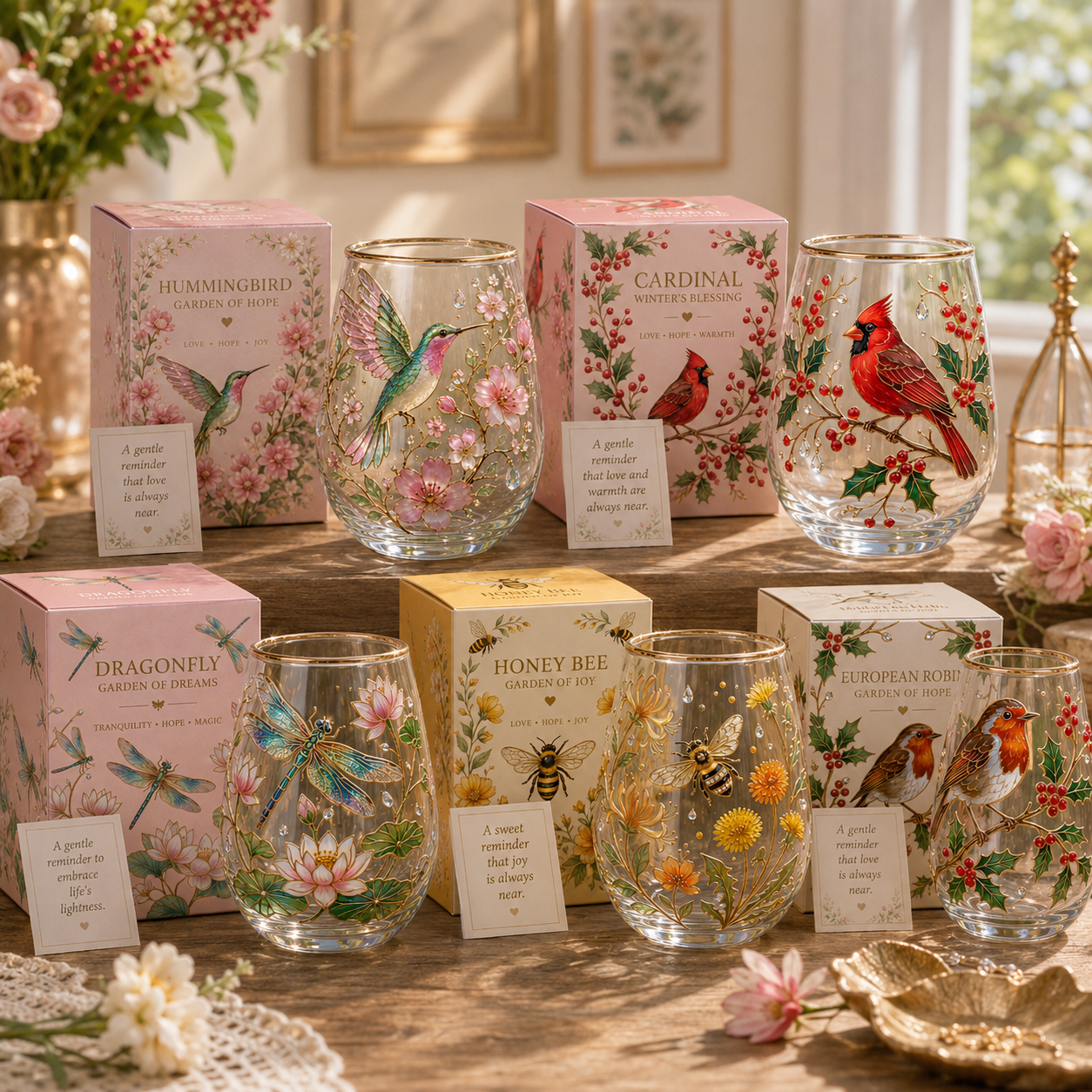 🌸🌿 Limited Edition 2026 Garden Morning Bliss Glass Tea Cup☀️☕