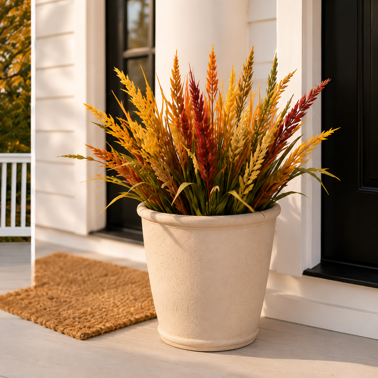 Colorful Outdoor Artificial Flower Bush Set