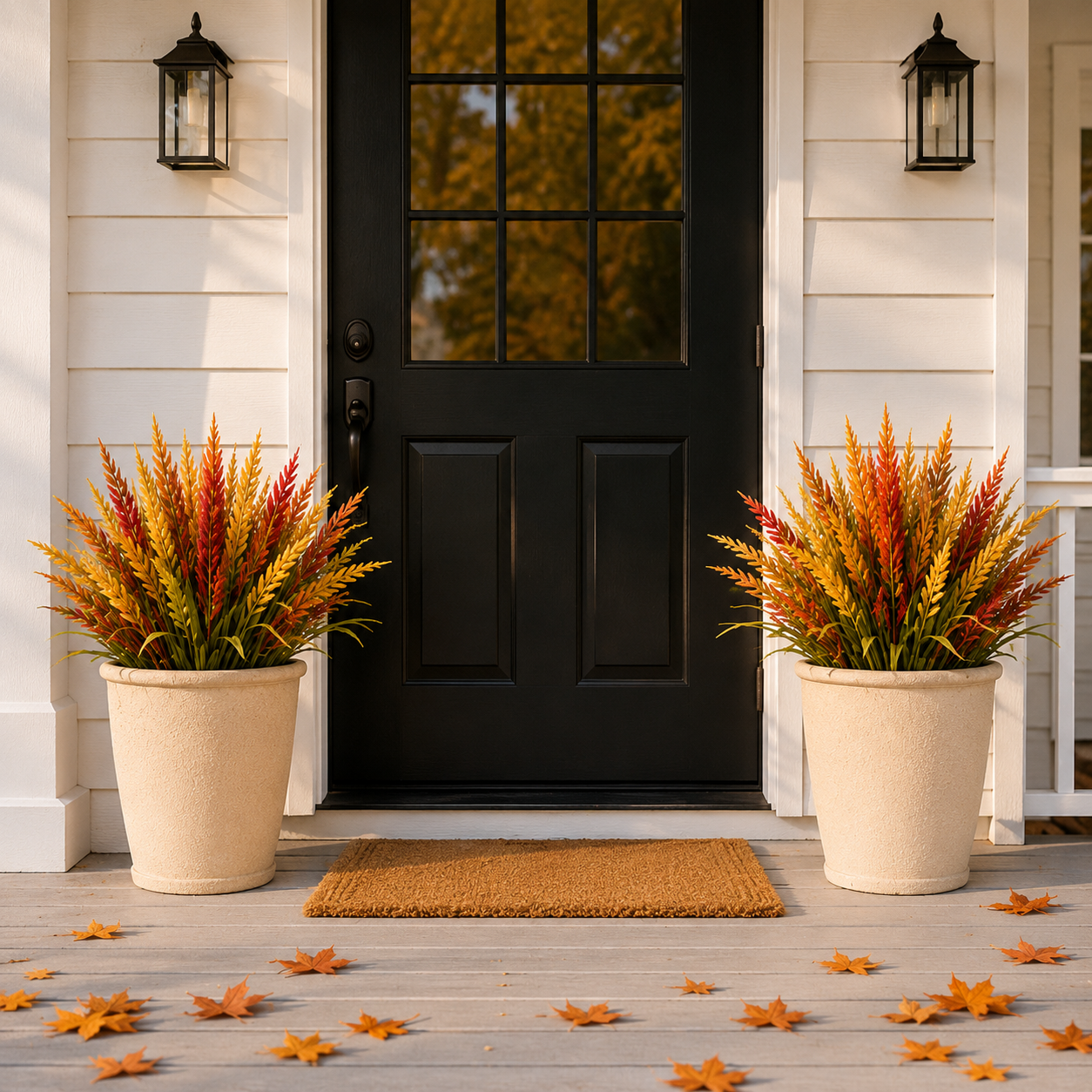 Colorful Outdoor Artificial Flower Bush Set