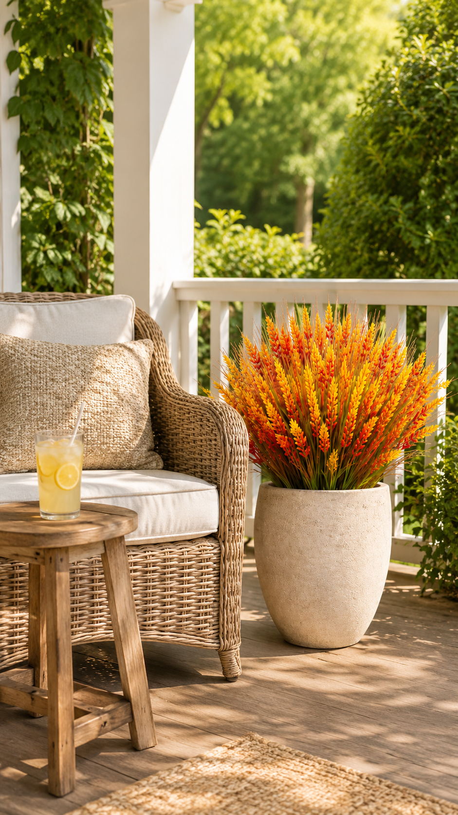 Colorful Outdoor Artificial Flower Bush Set