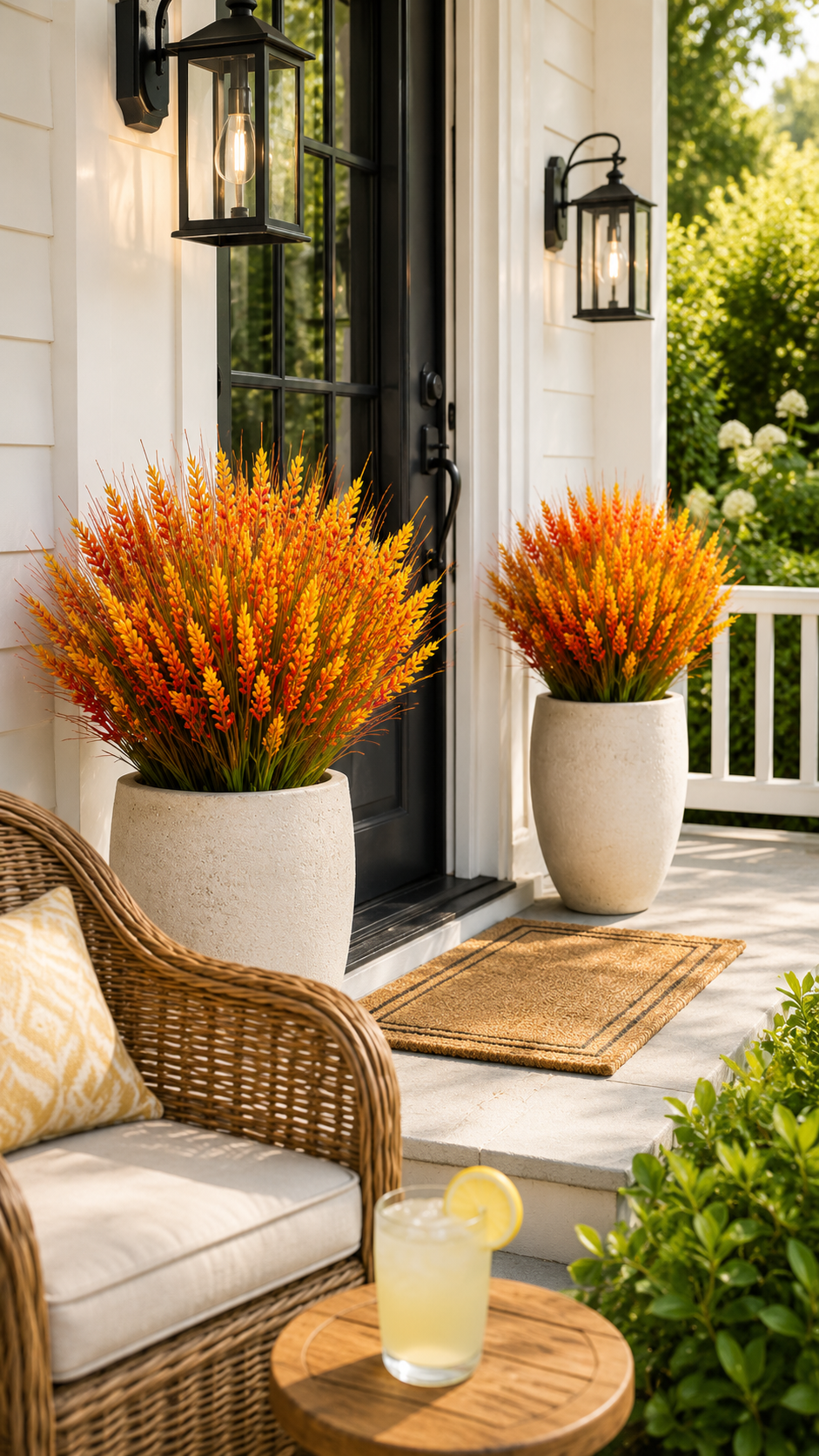 Colorful Outdoor Artificial Flower Bush Set