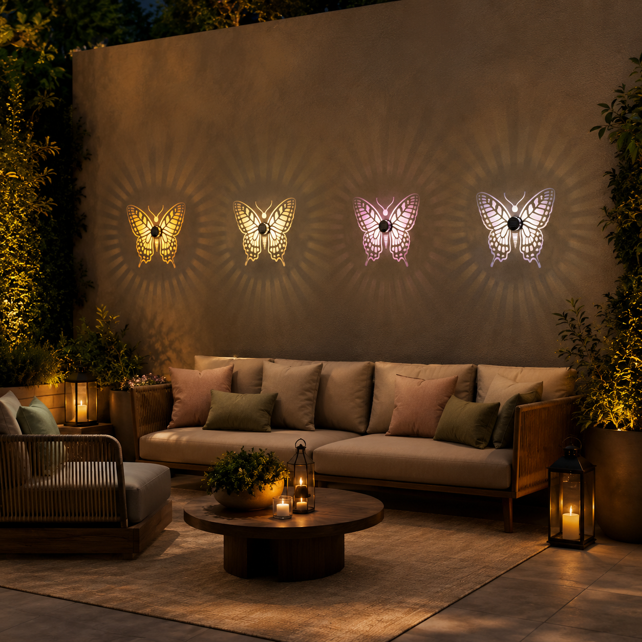 Color Changing Butterfly Solar Fence Lights with 7 Color Modes