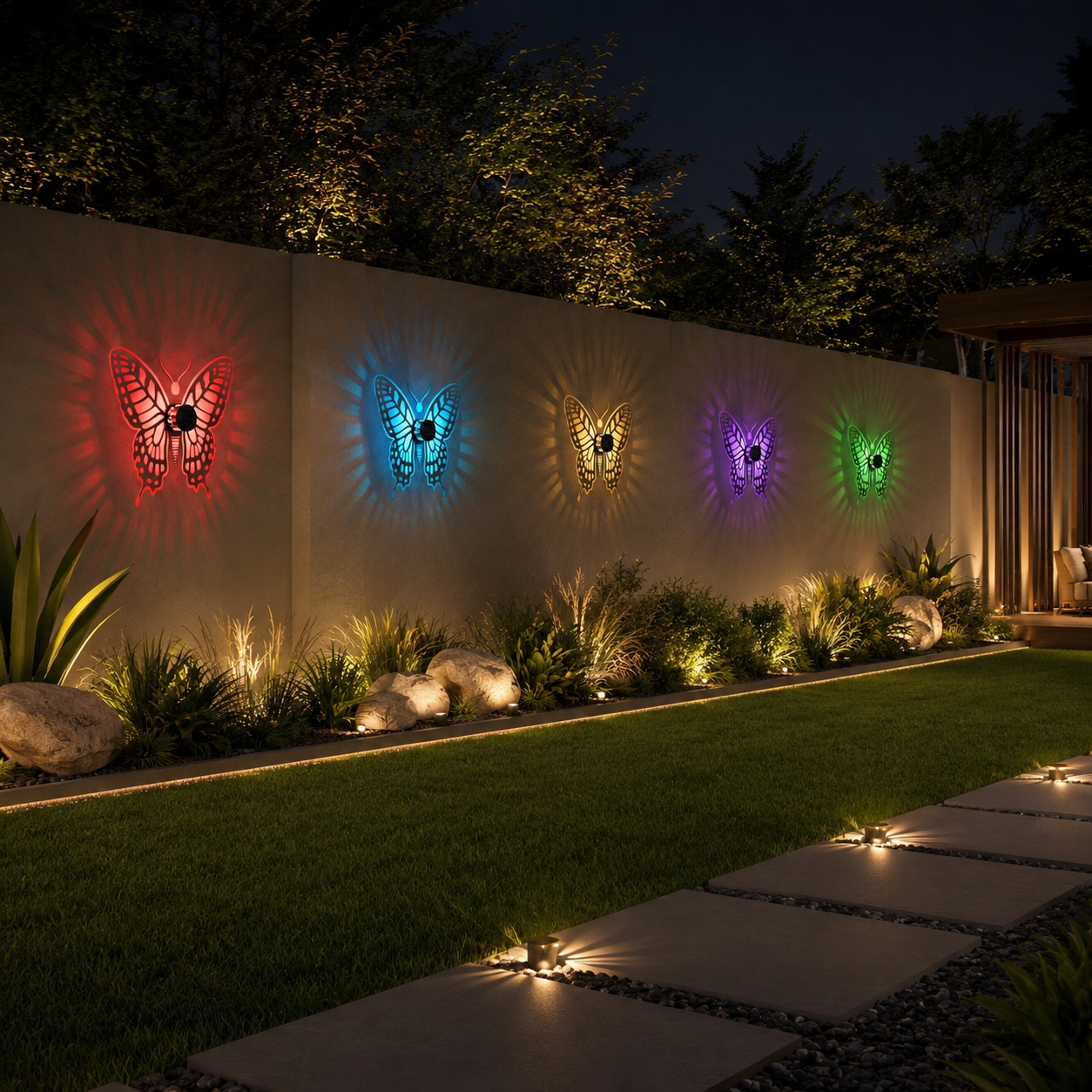 Color Changing Butterfly Solar Fence Lights with 7 Color Modes