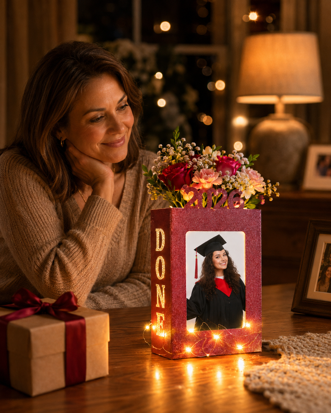 Set of 4 2026 Graduation Photo Frame Lanterns with Lights
