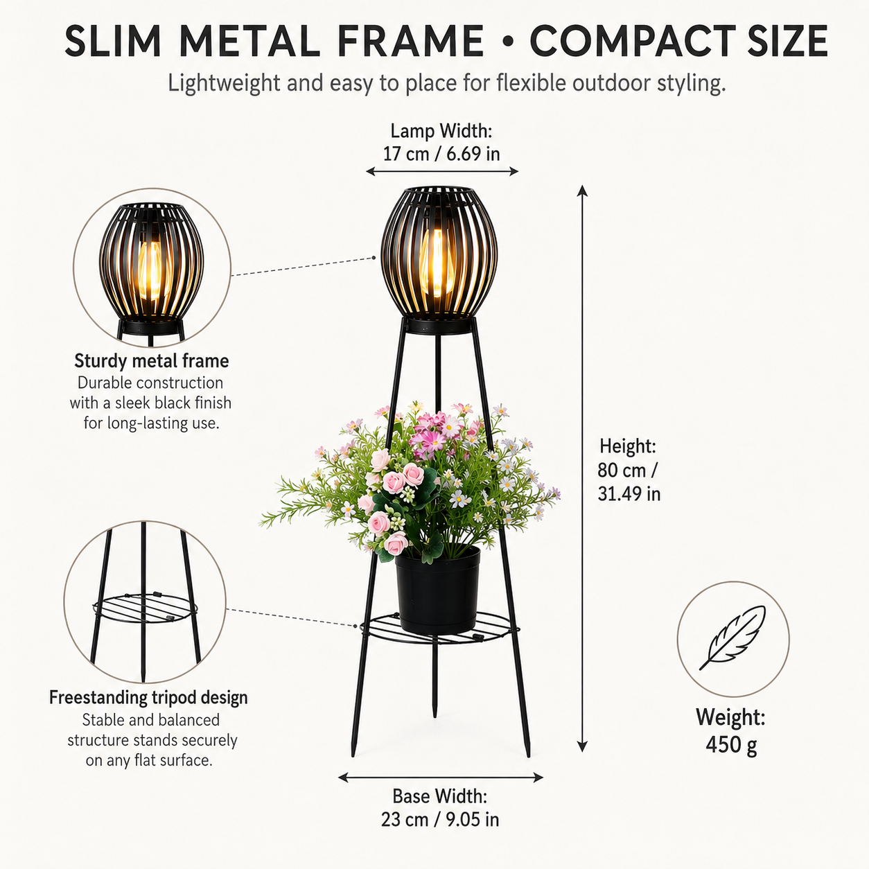 Solar Garden Lantern Plant Stand