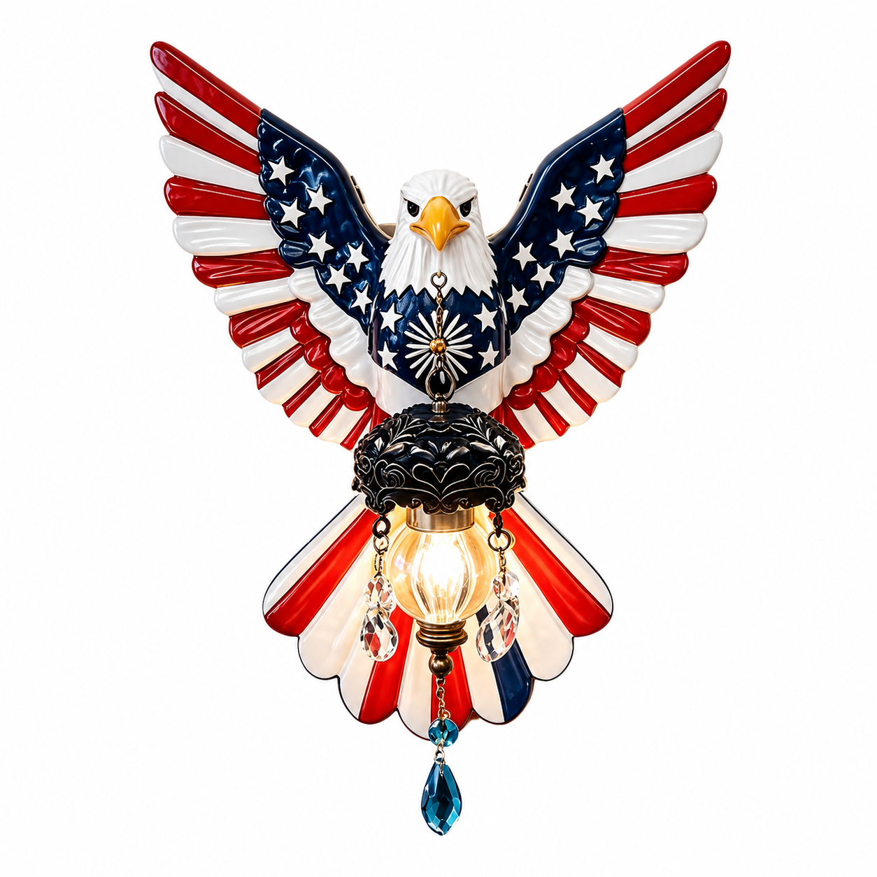Independence Day Patriotic Eagle Statue Wall Lamp